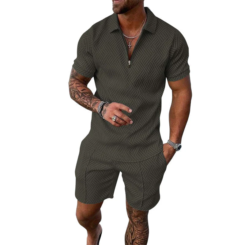 Dougal® | Casual Printed Polo Suit For Men - Image 7