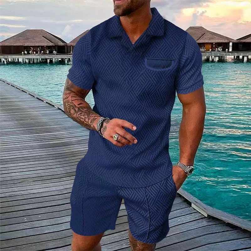 Dougal® | Casual Printed Polo Suit For Men - Image 8