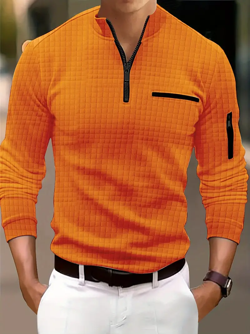 Dougal® | Casual Turtleneck Long-Sleeved Shirt With Zipper - Image 7