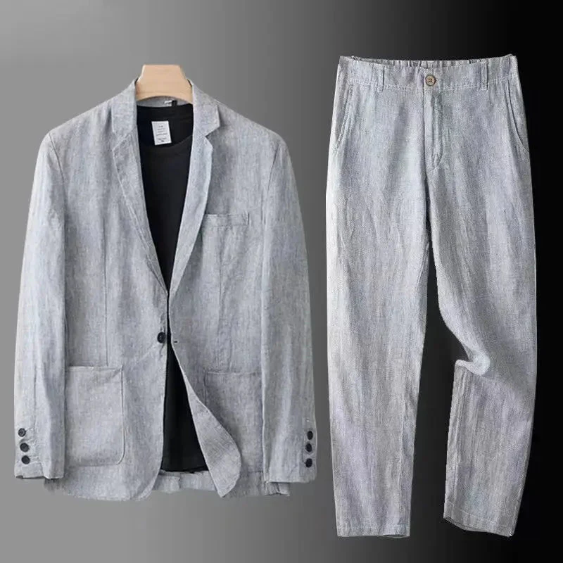 Dougal® | Luxe Linen Blazer & Trousers Set - Image 3