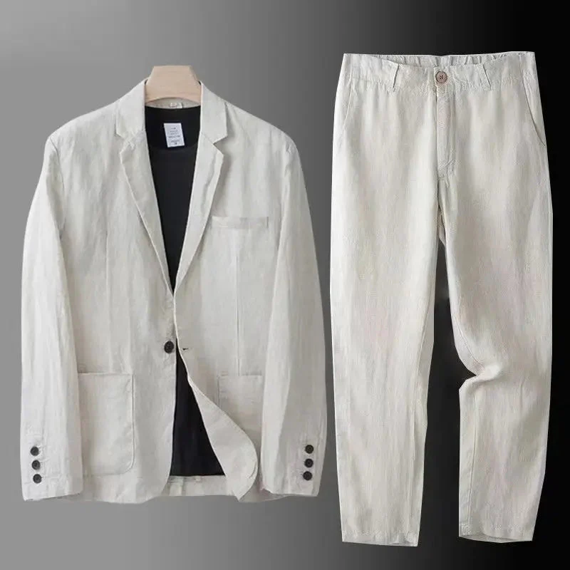 Dougal® | Luxe Linen Blazer & Trousers Set - Image 4