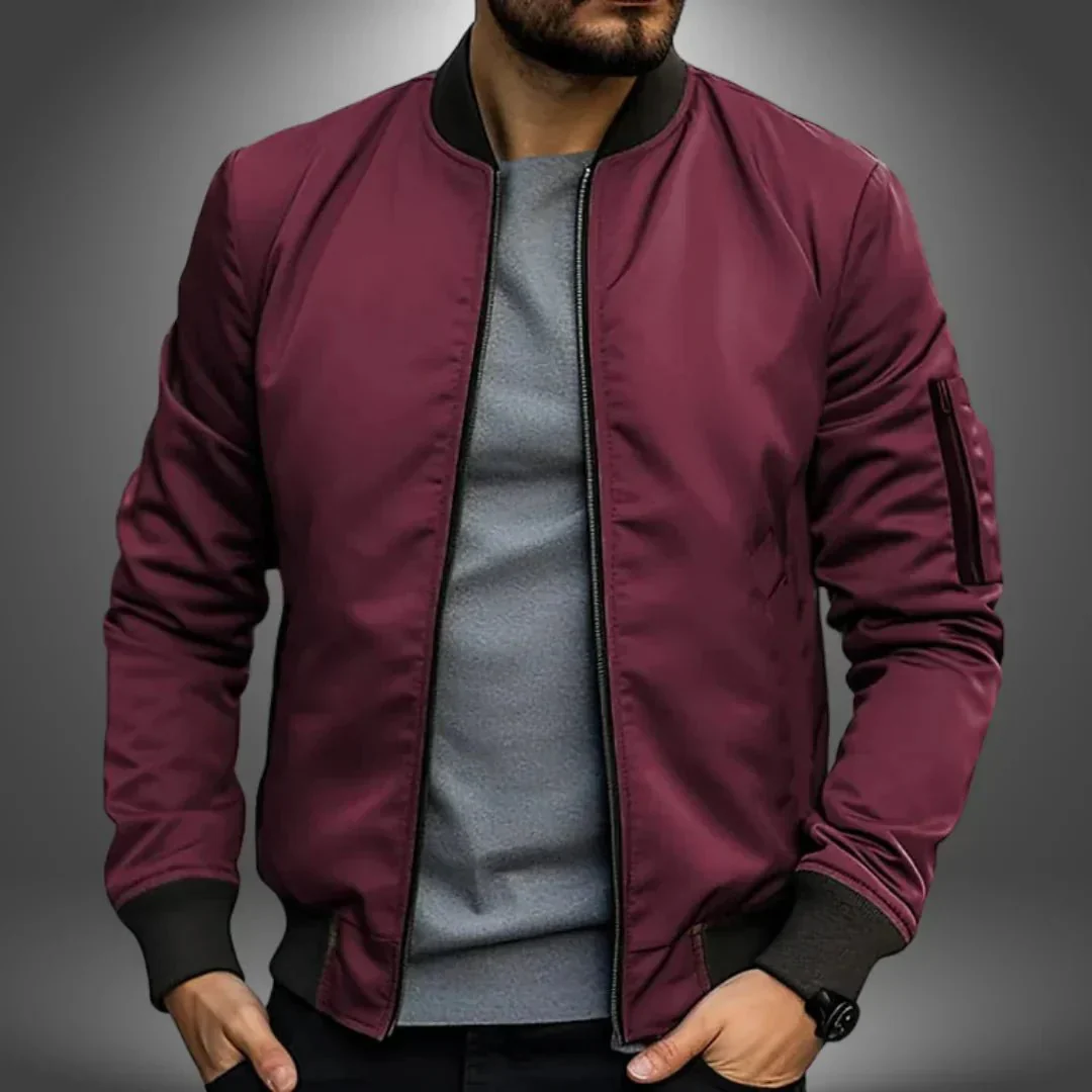 Dov® | Men’s Bomber Jacket With Zip Pocket - Image 5