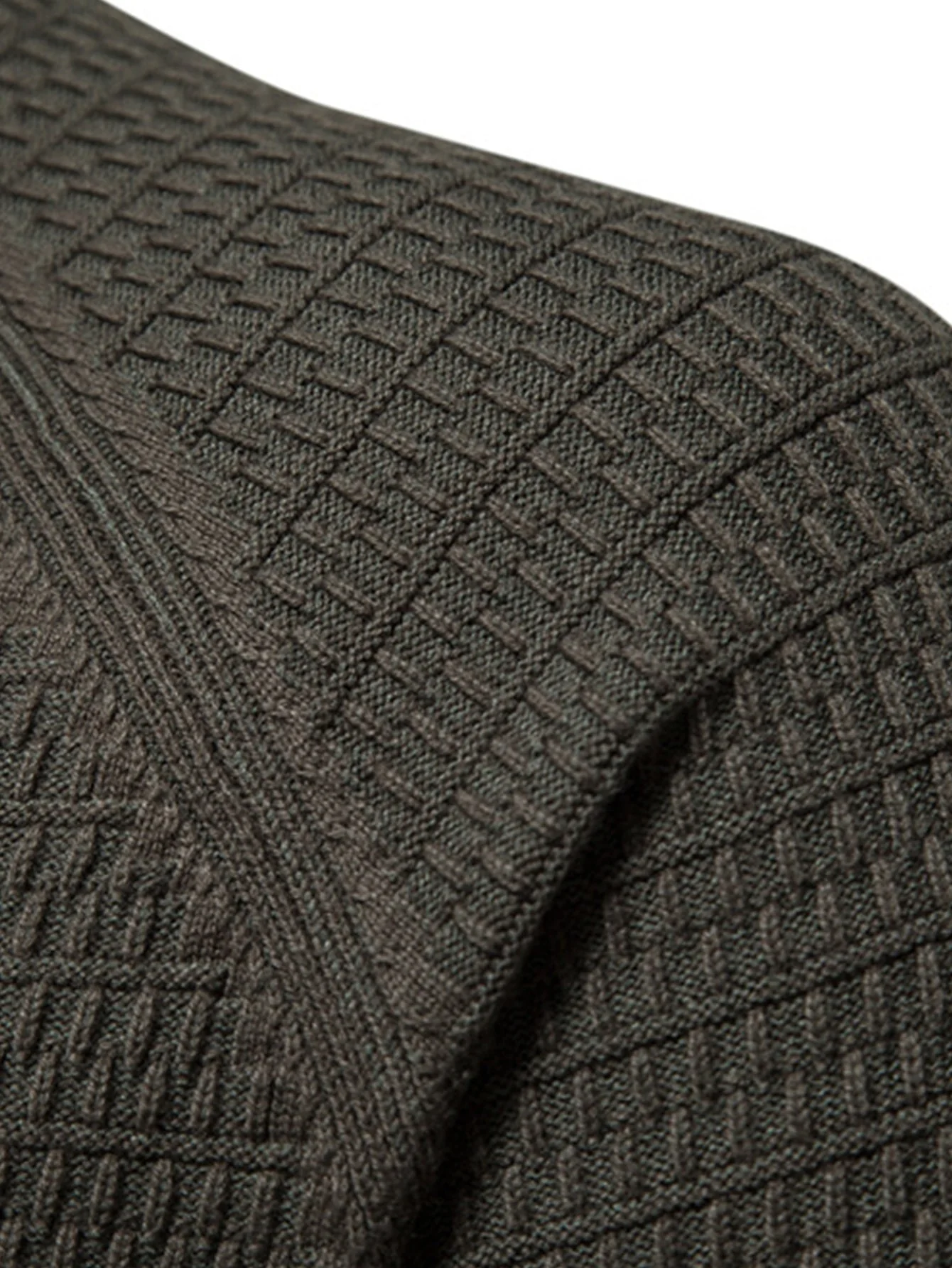 Dov® | Textured Stand Collar Button Up Sweater - Image 10