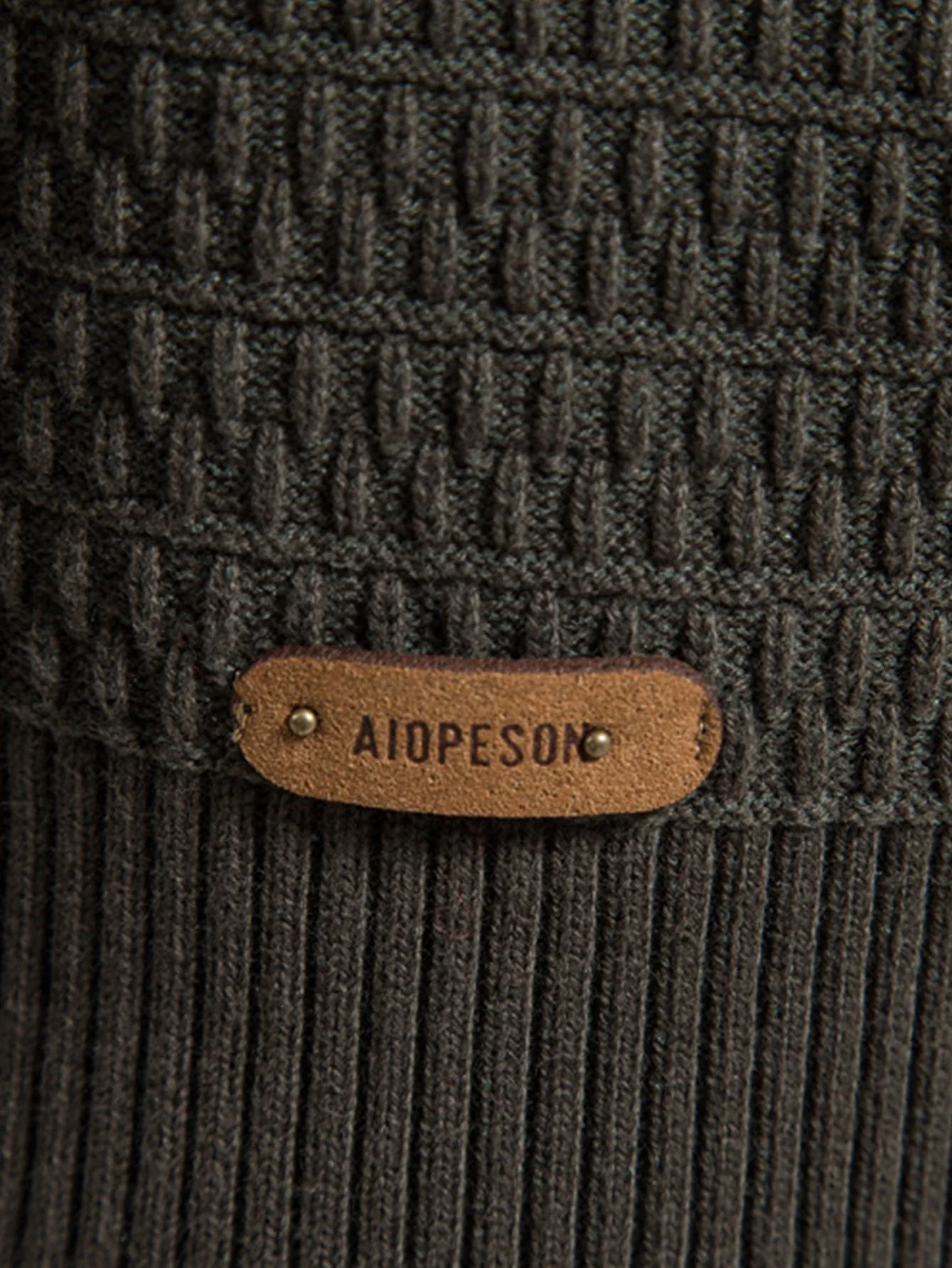 Dov® | Textured Stand Collar Button Up Sweater - Image 2