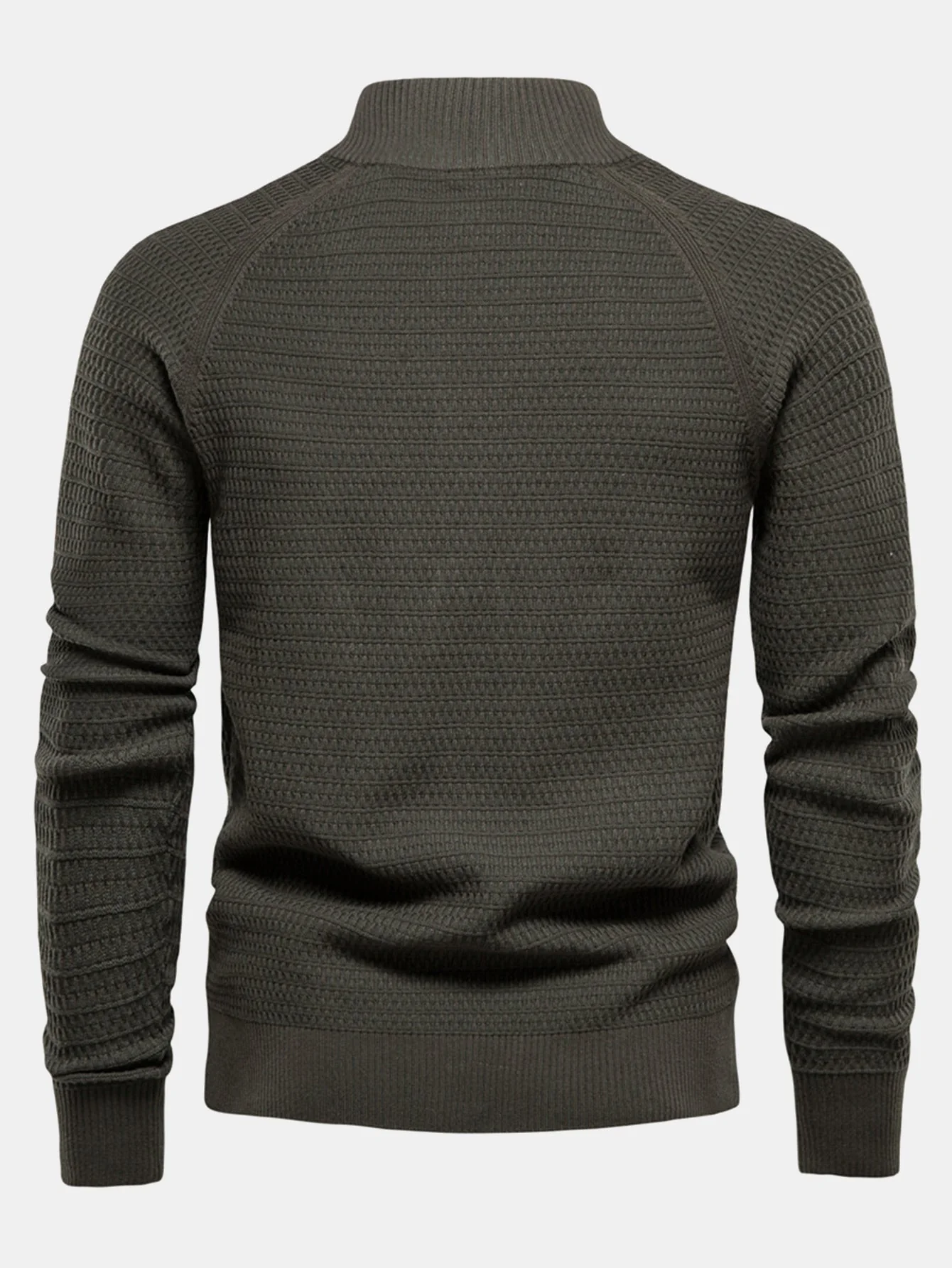 Dov® | Textured Stand Collar Button Up Sweater - Image 8