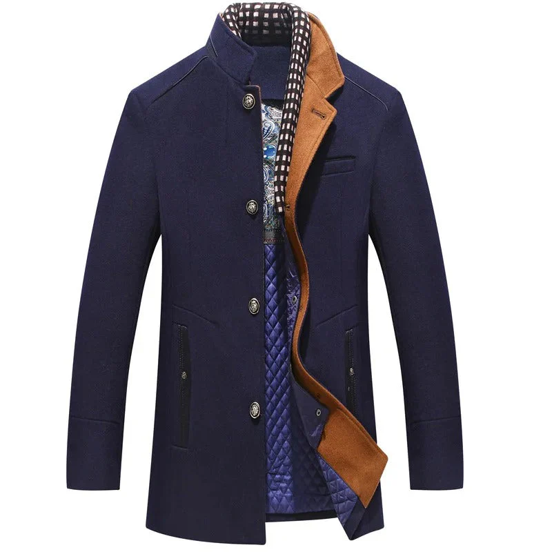 Drago | Refined buttoned coat with stylish interior details for men - Image 2