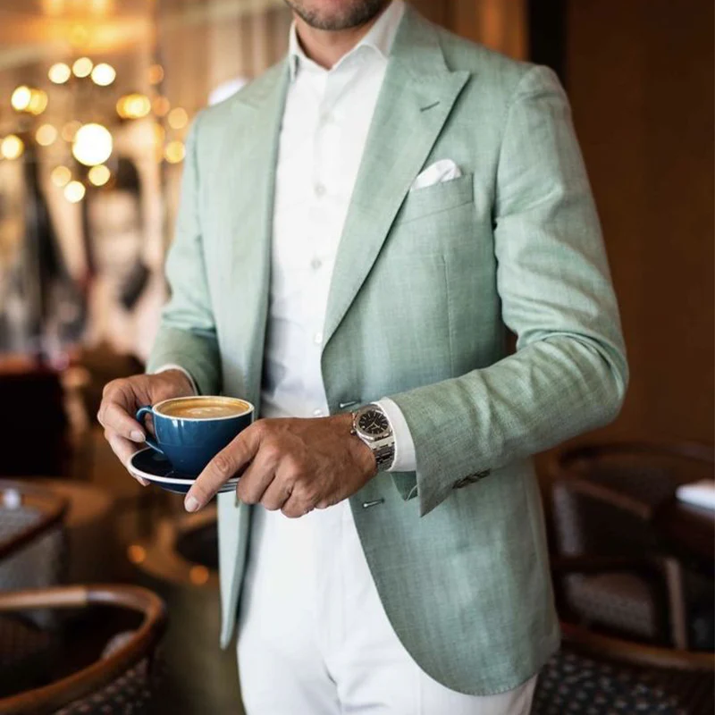 Drew | Men'S Thin Cotton And Linen Double Button Blazer - Image 3