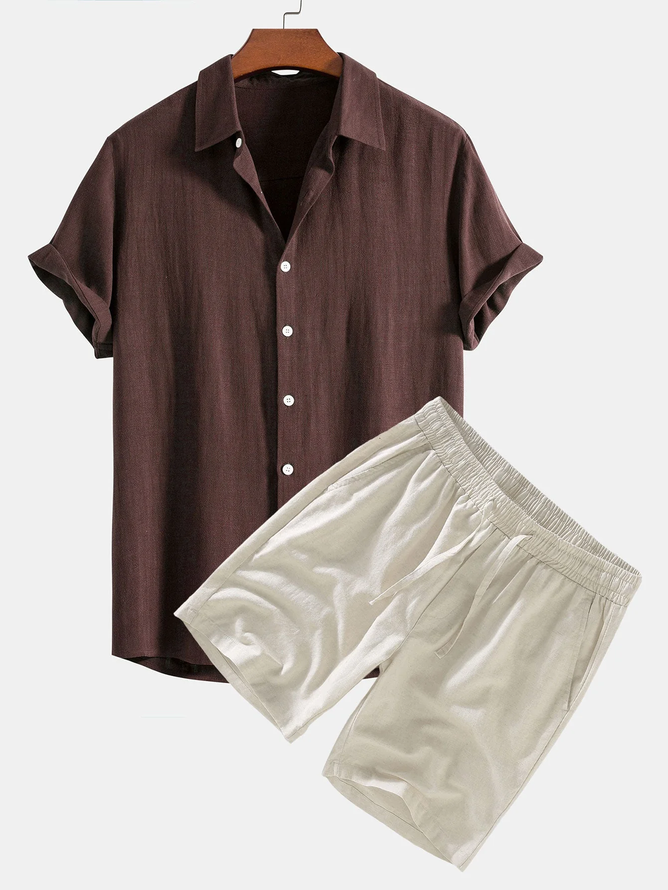 Duane® | Linen Rayon Blend Button Up Shirt & Linen Drawstring Shorts - Image 5