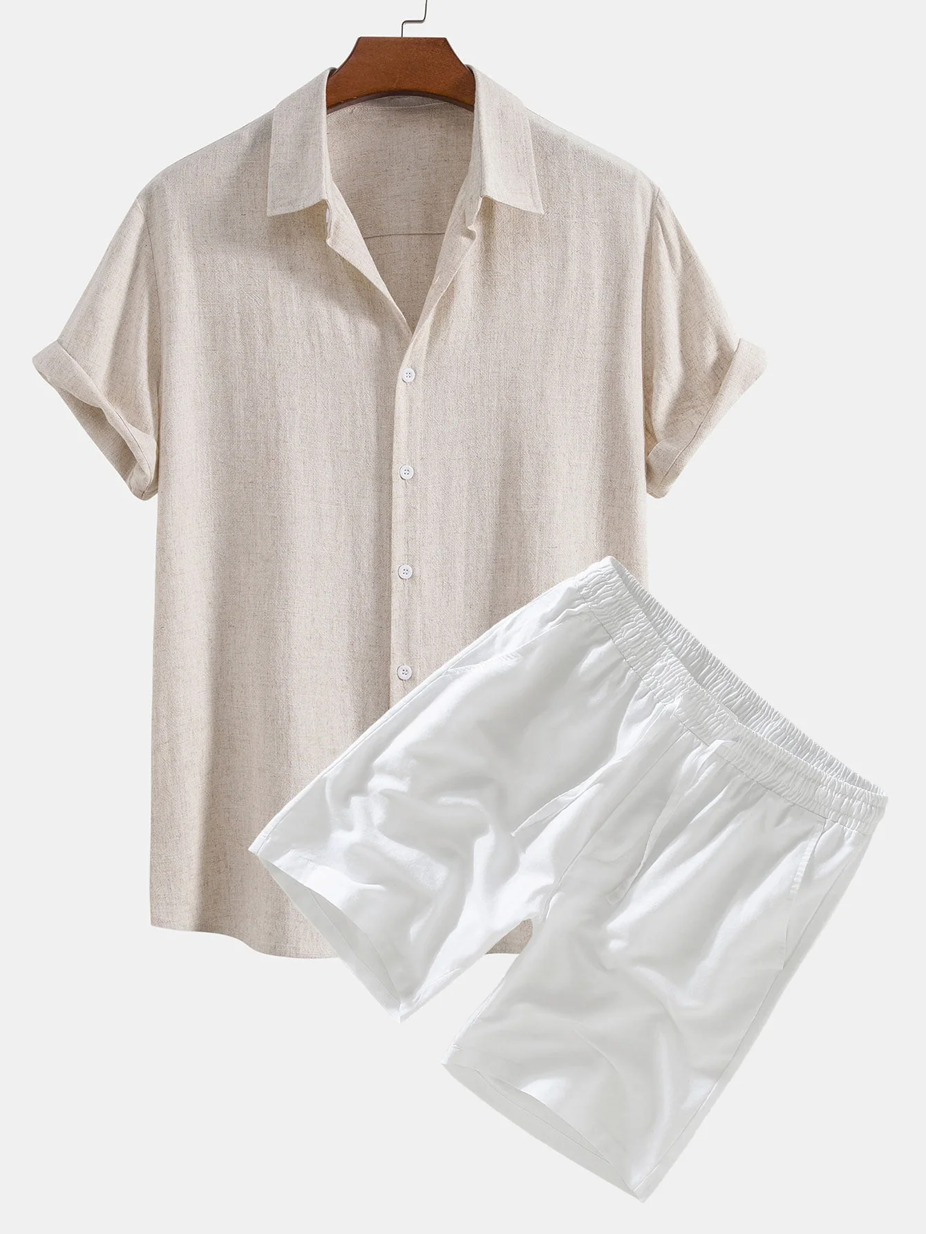 Duane® | Linen Rayon Blend Button Up Shirt & Linen Drawstring Shorts - Image 7