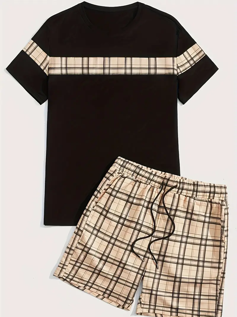 Duncan® | Men'S Checked Pattern Outfit Set For Summer Vacation - Image 6
