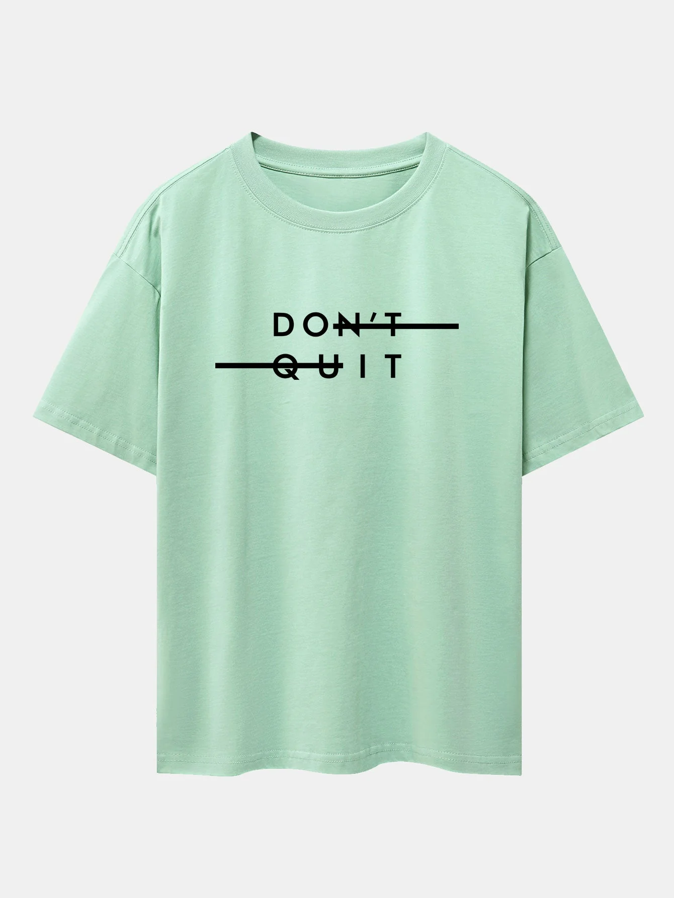 Dustin® | Don'T Quit Print Drop Shoulder Oversize T-Shirt - Image 11