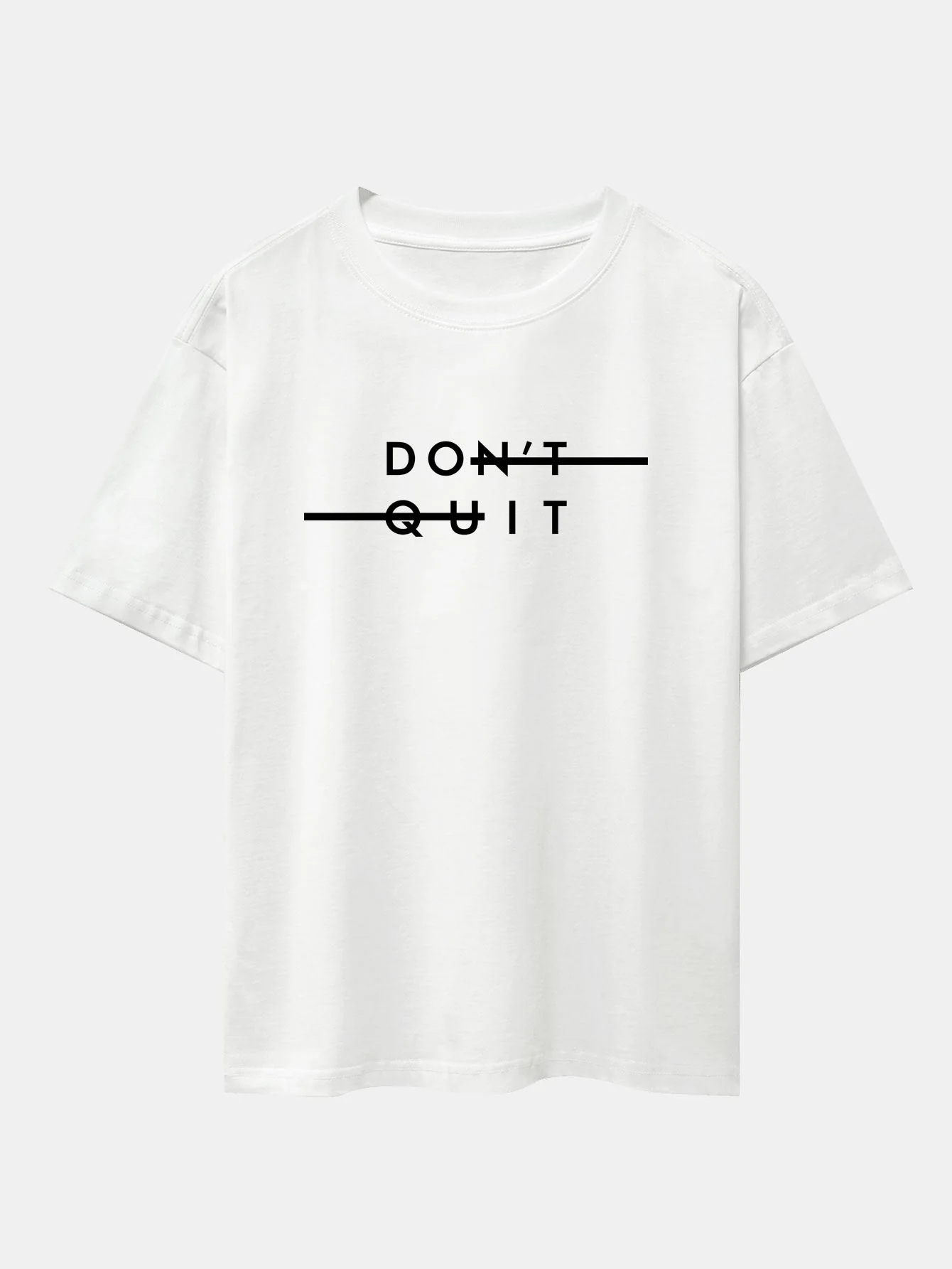 Dustin® | Don'T Quit Print Drop Shoulder Oversize T-Shirt - Image 3