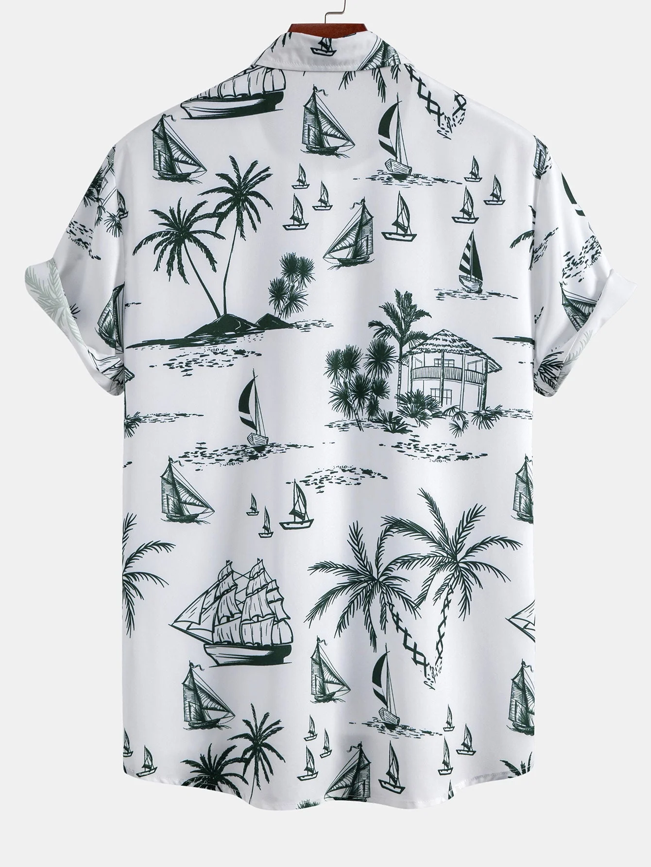Dustin® | Island Sailing Print Button Up Shirt - Image 6