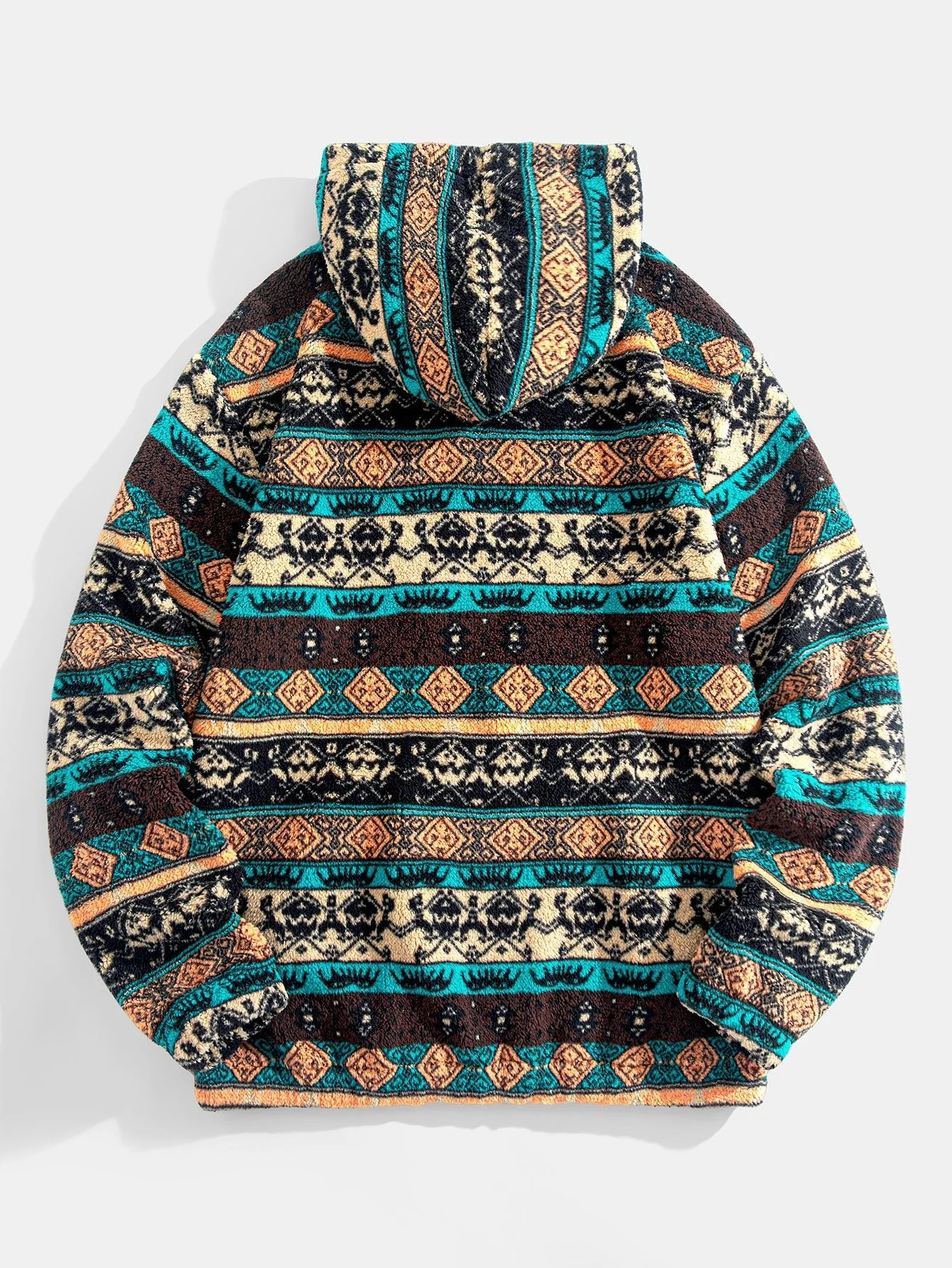 Dusty | Ethnic Geometric Teddy Fleece Hoodie - Image 2