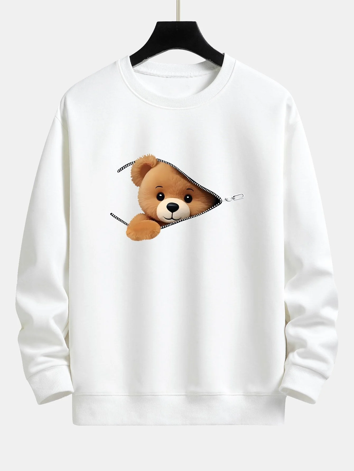 Dylan® | Zipper Bear Print Relax Fit Sweatshirt - Image 2