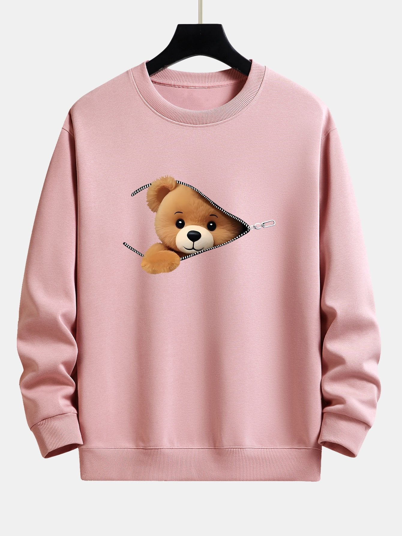 Dylan® | Zipper Bear Print Relax Fit Sweatshirt - Image 3