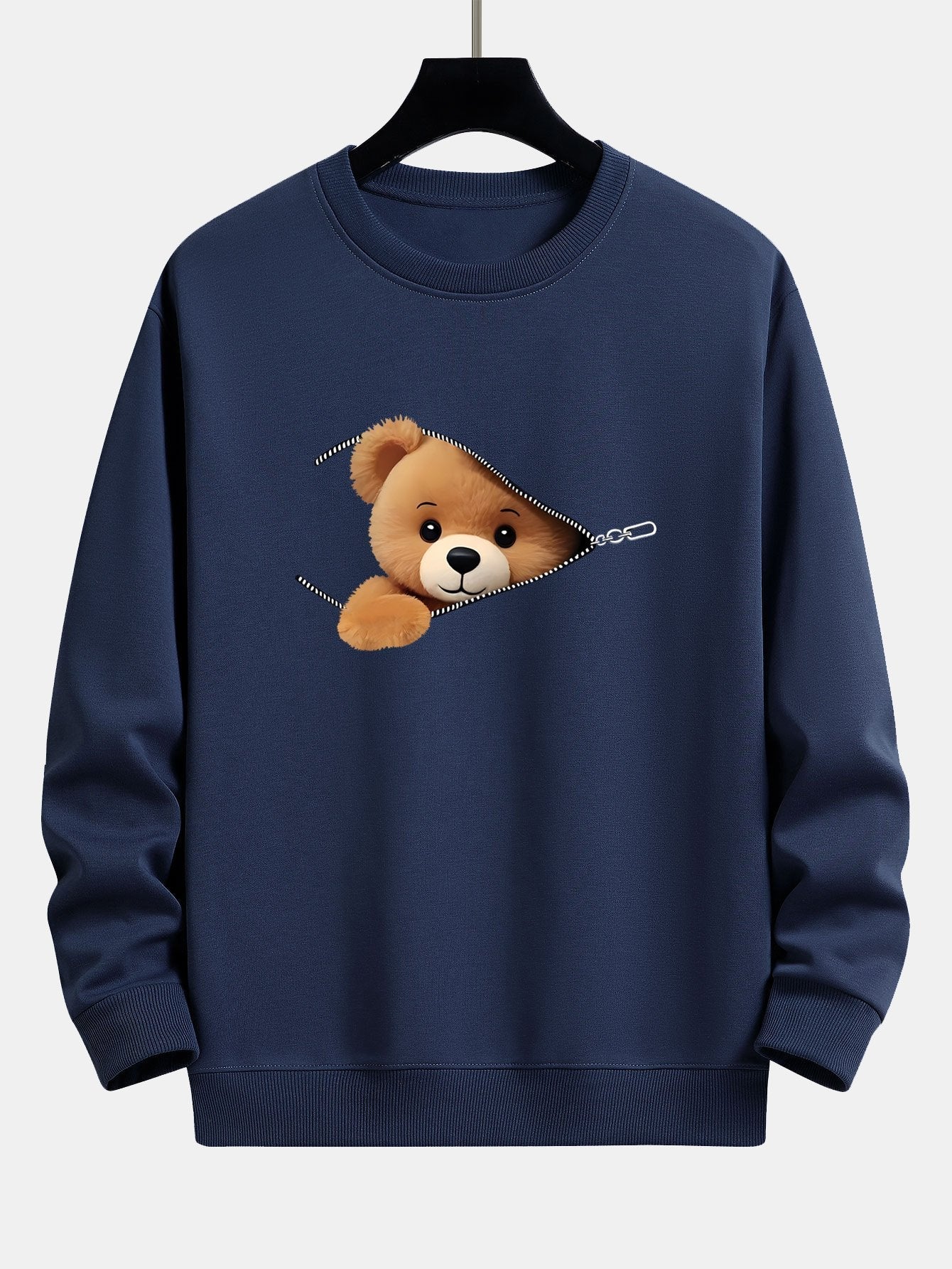 Dylan® | Zipper Bear Print Relax Fit Sweatshirt - Image 6