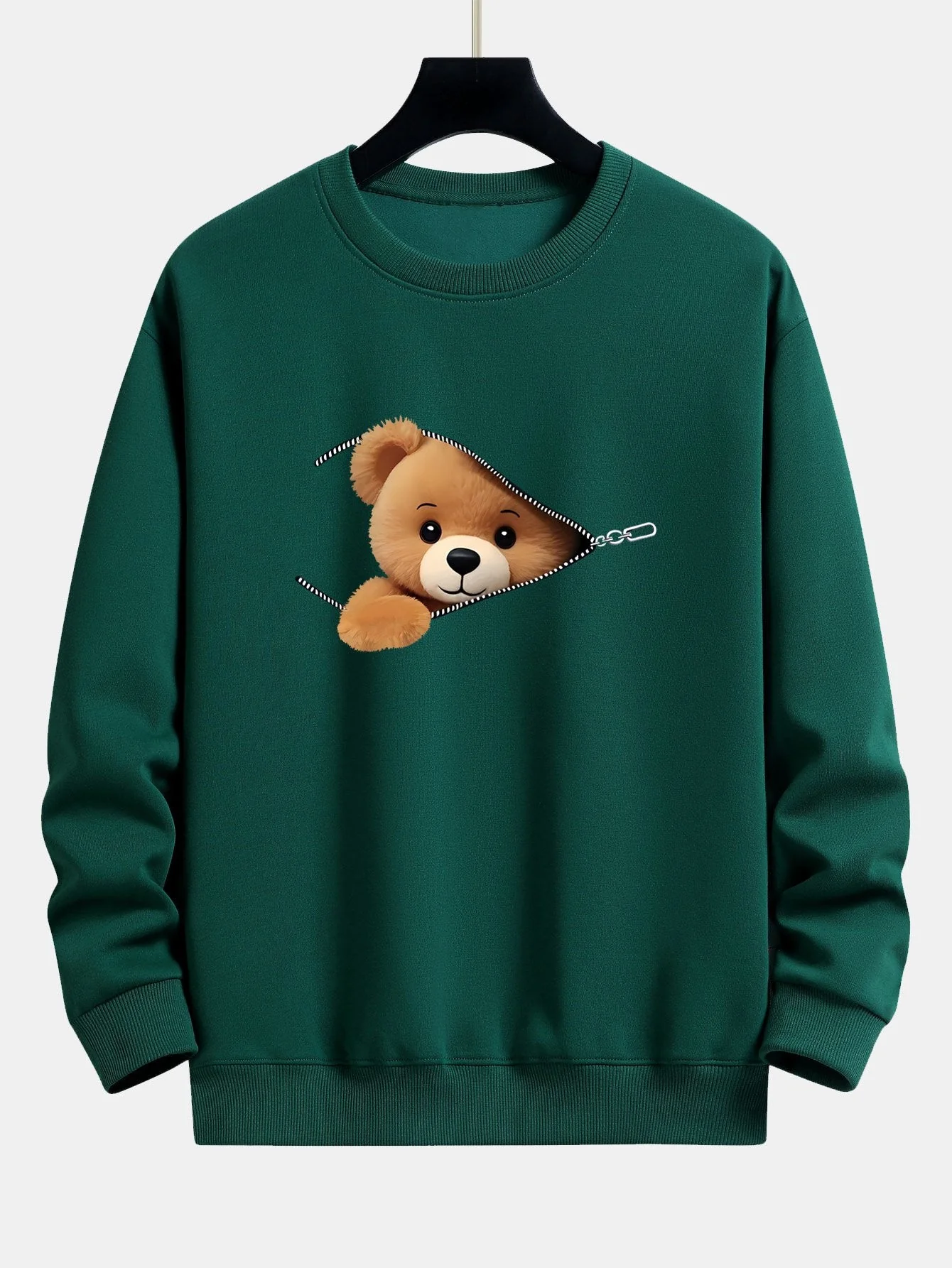 Dylan® | Zipper Bear Print Relax Fit Sweatshirt - Image 9