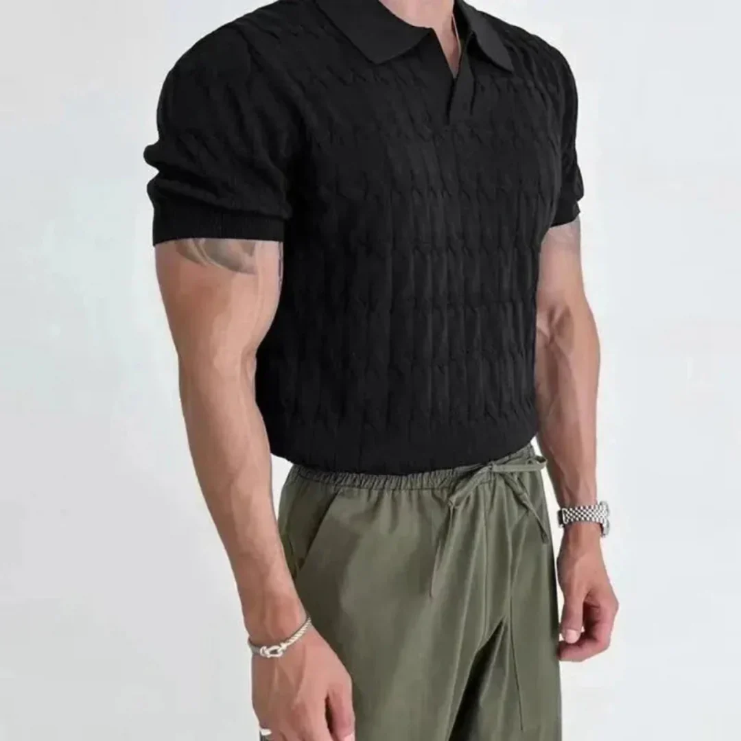 Dylan | Sebastian Textured Knit Polo Shirt - Image 4
