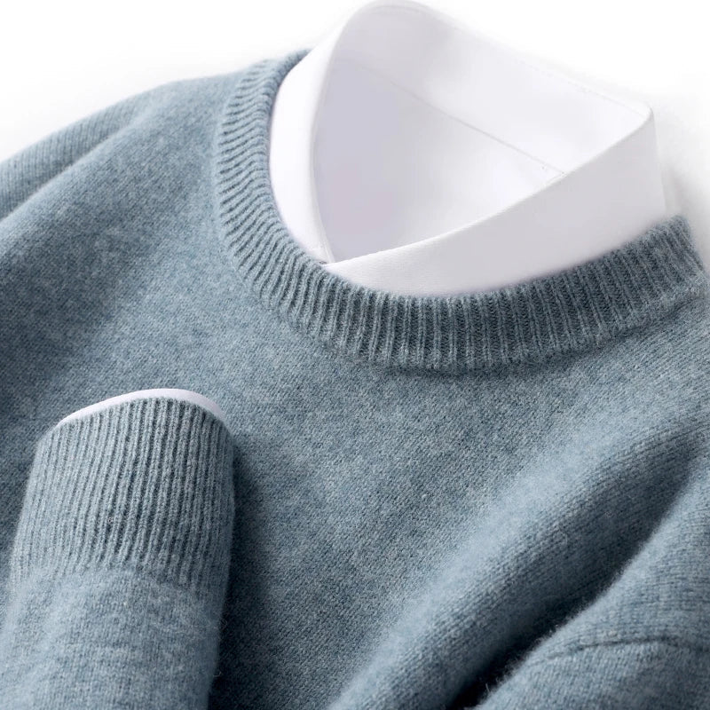 Eamon® | Wool Sweater With O-Neck - Image 3