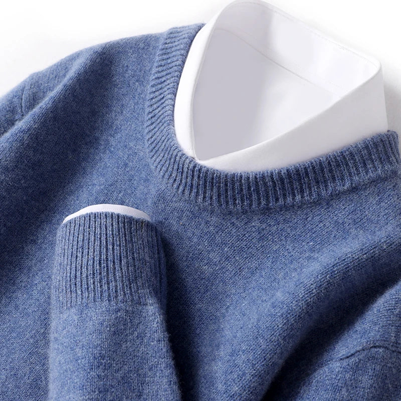 Eamon® | Wool Sweater With O-Neck - Image 7