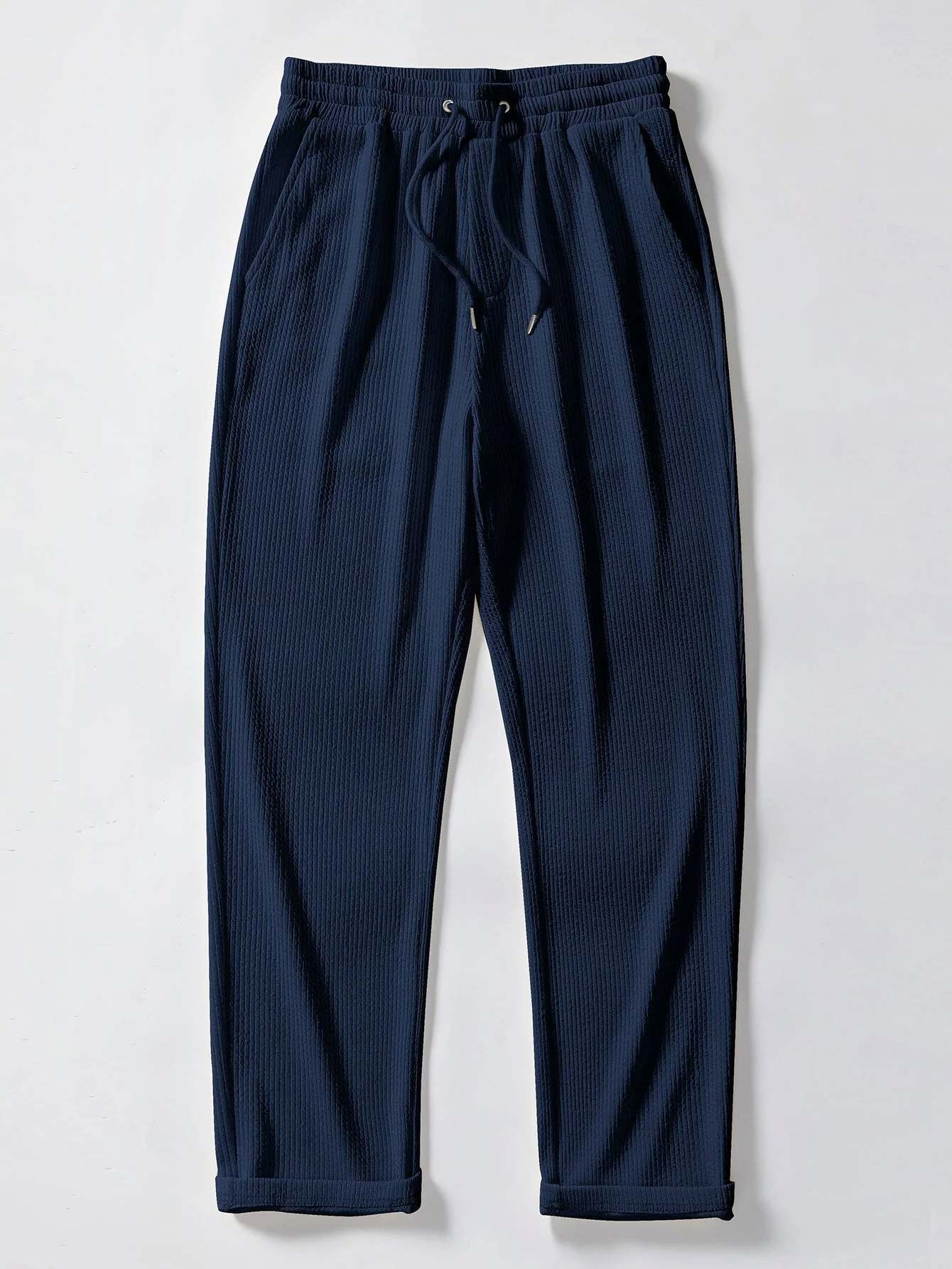 Ed® | Muscle Fit Ribbed Shirt With Mandarin Collar & Straight Leg Ribbed Trousers - Image 18