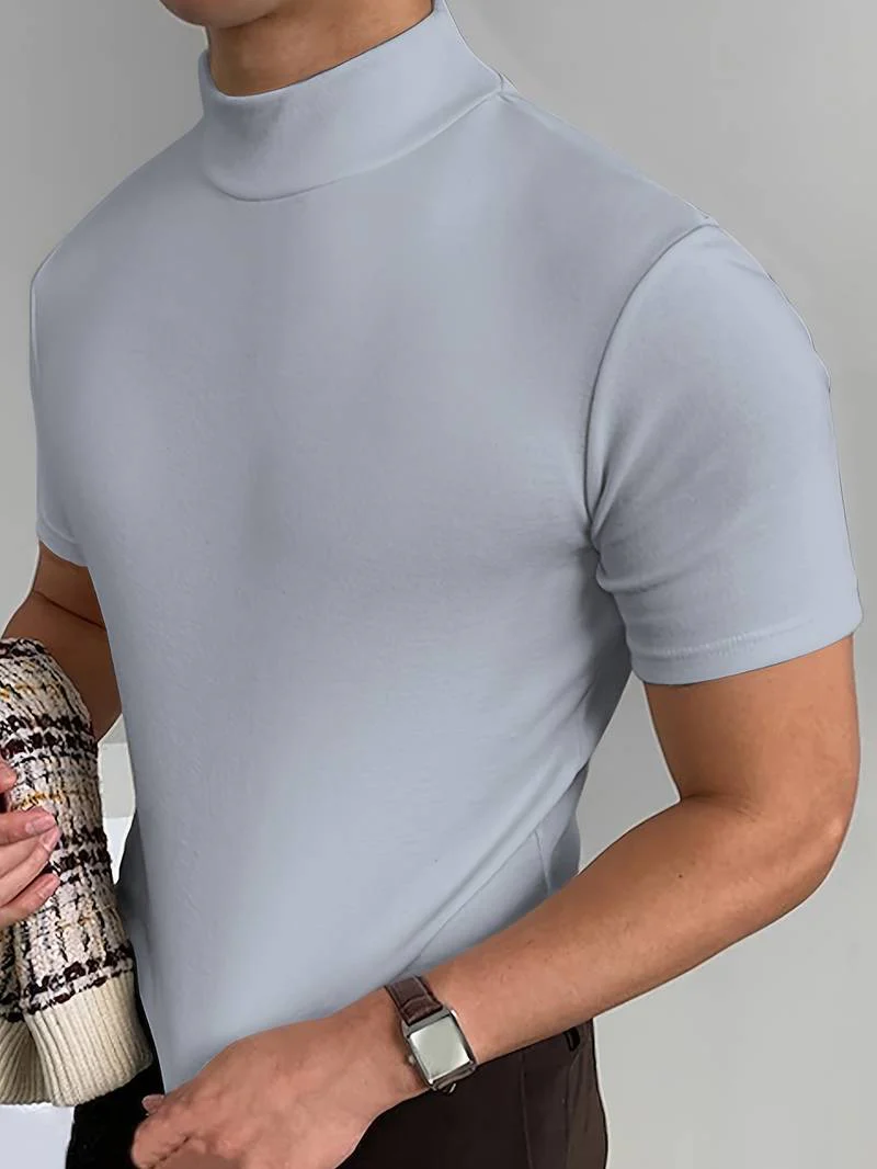 Eddy® | Elegant T-Shirt With A High Collar - Image 6