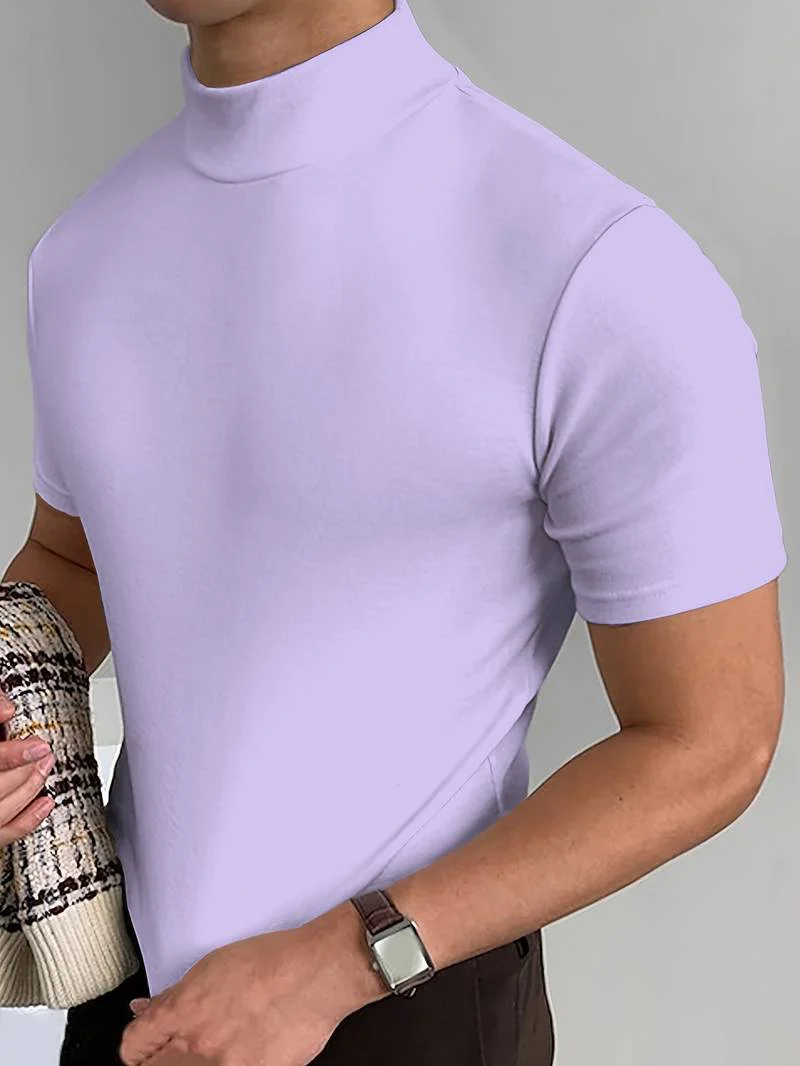 Eddy® | Elegant T-Shirt With A High Collar - Image 7