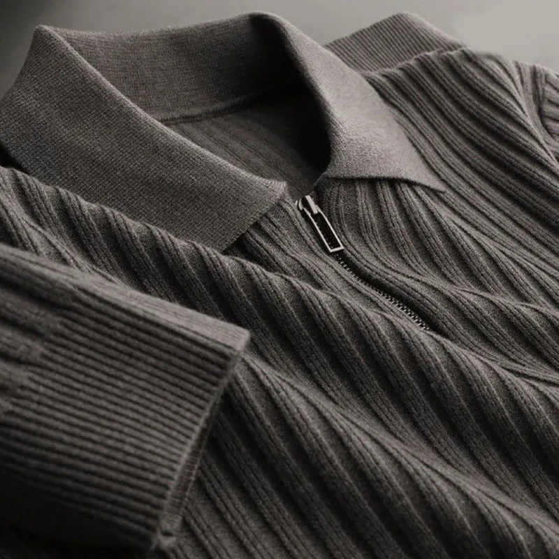 Edelmiro® | Lightweight Long-Sleeved Striped Polo Shirt - Image 5