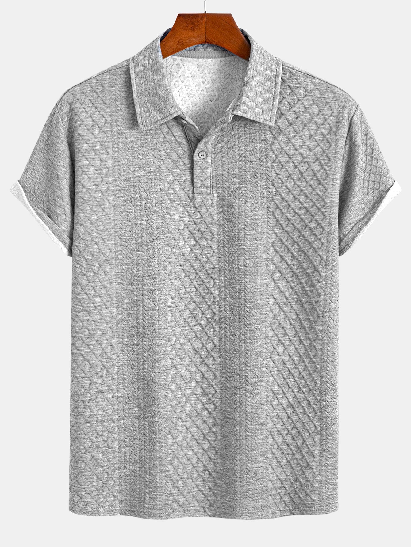 Edgardo® | Geometric Diamond Jacquard Polo & Shorts - Image 11