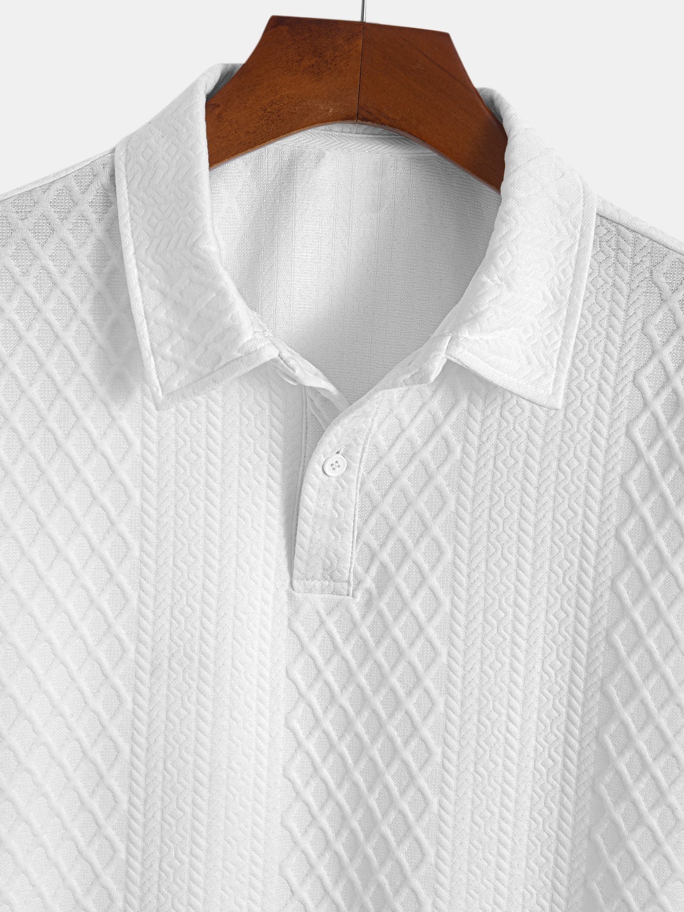 Edgardo® | Geometric Diamond Jacquard Polo & Shorts - Image 21