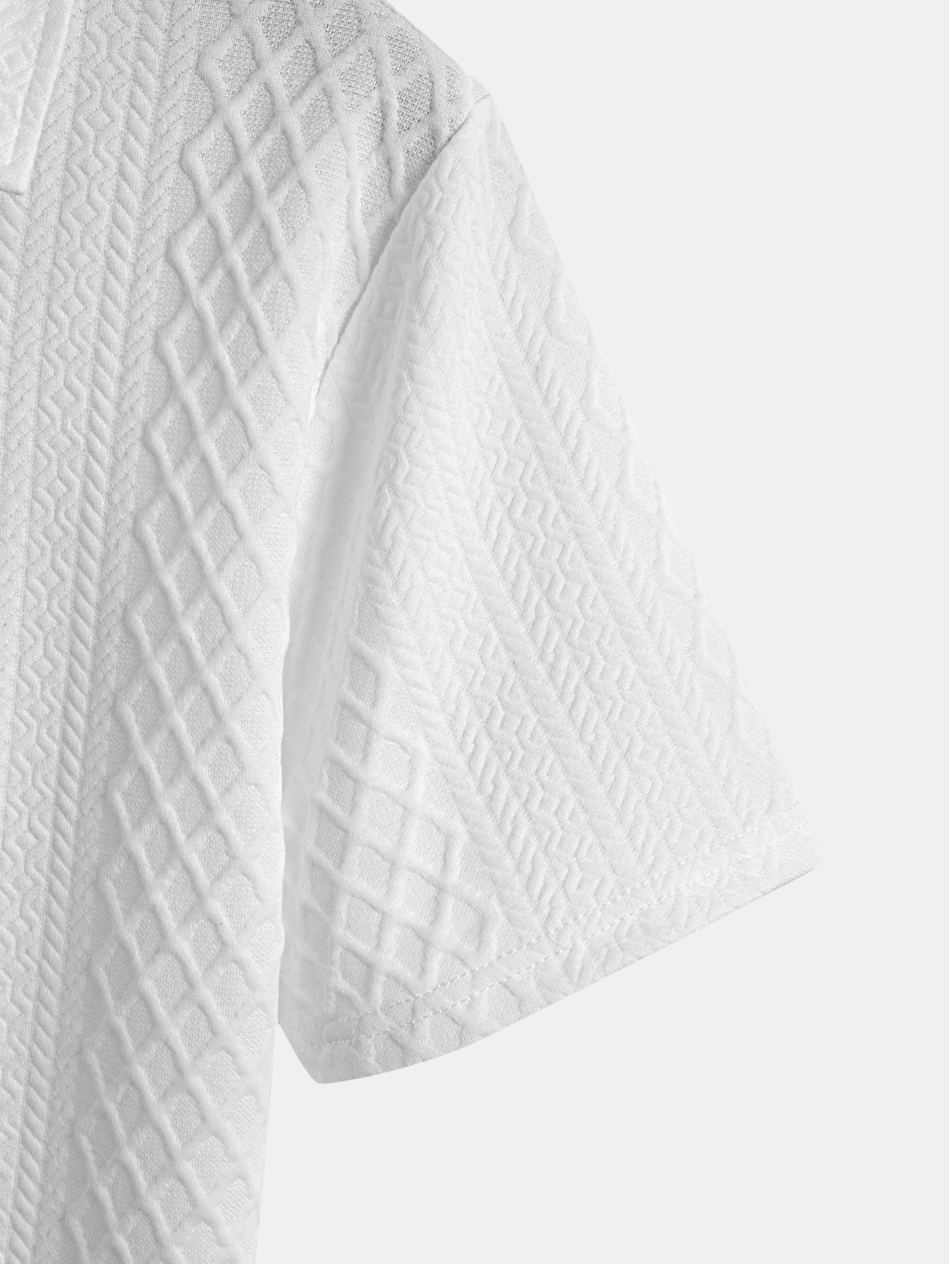 Edgardo® | Geometric Diamond Jacquard Polo & Shorts - Image 22