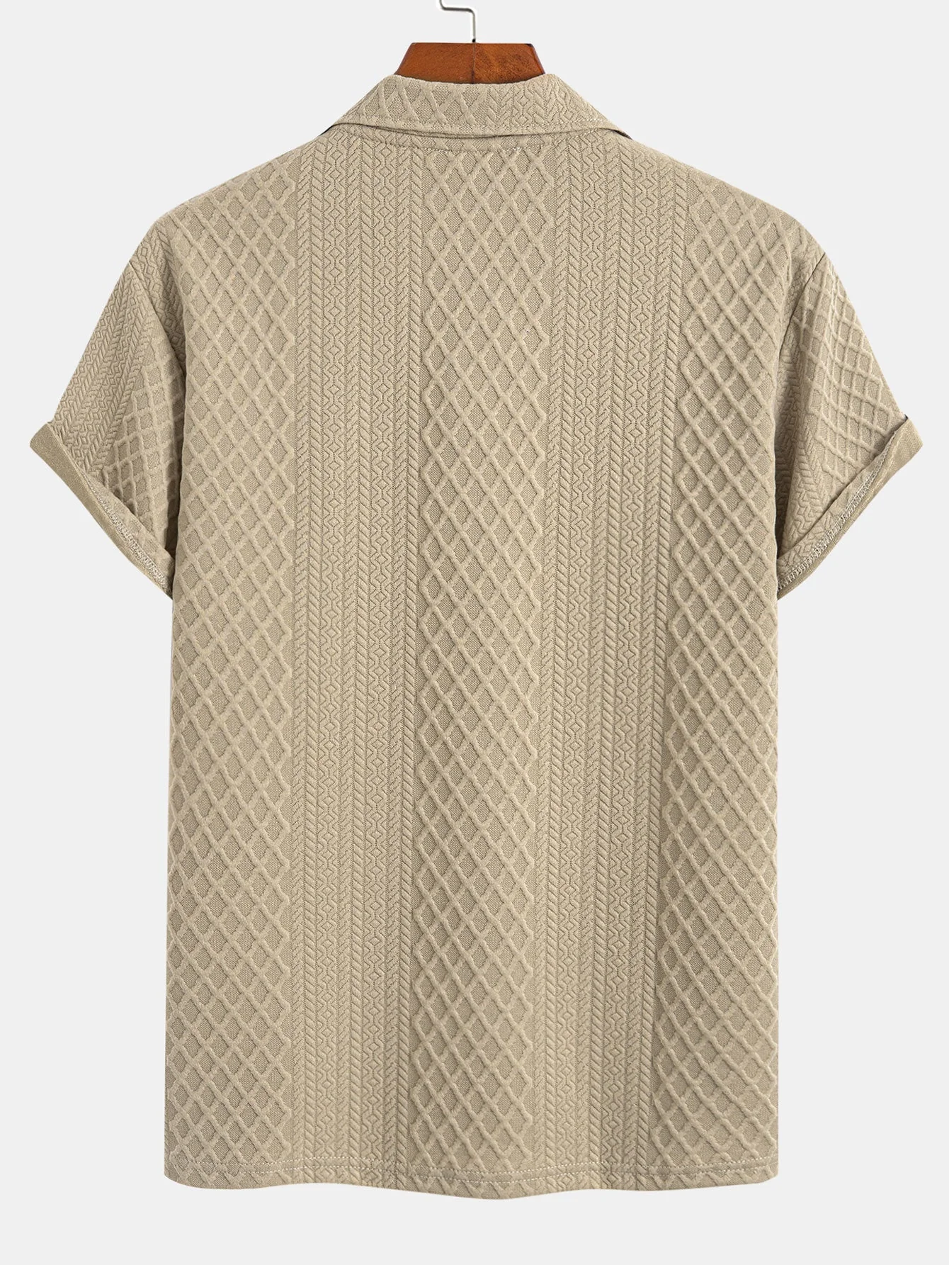 Edgardo® | Geometric Diamond Jacquard Polo & Shorts - Image 8