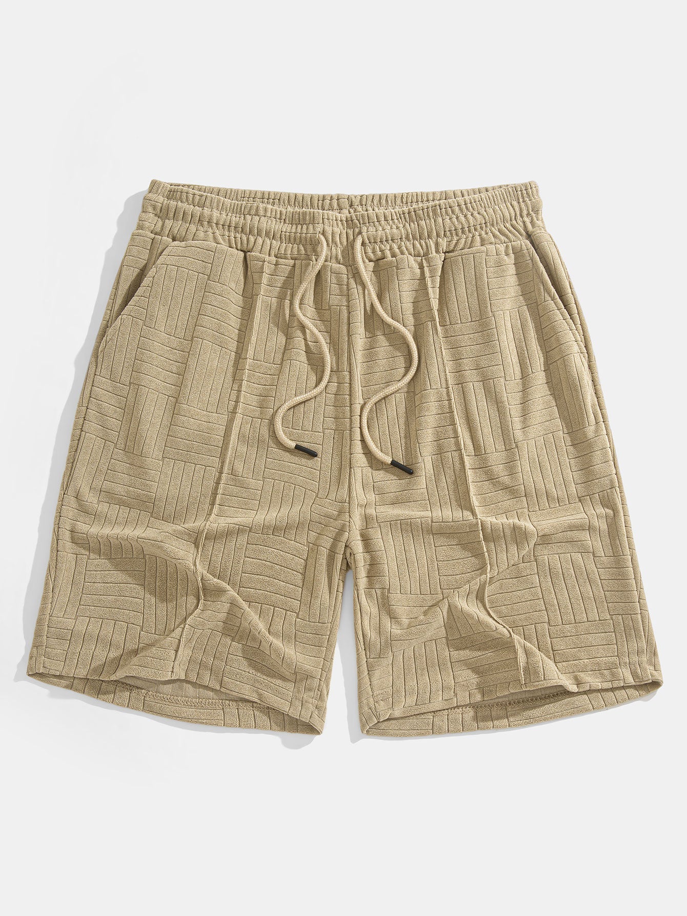Edilberto® | Striped Towelling Texture Arc Hem T-Shirt & Shorts - Image 11