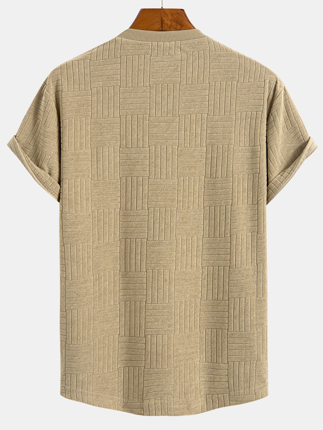 Edilberto® | Striped Towelling Texture Arc Hem T-Shirt & Shorts - Image 6