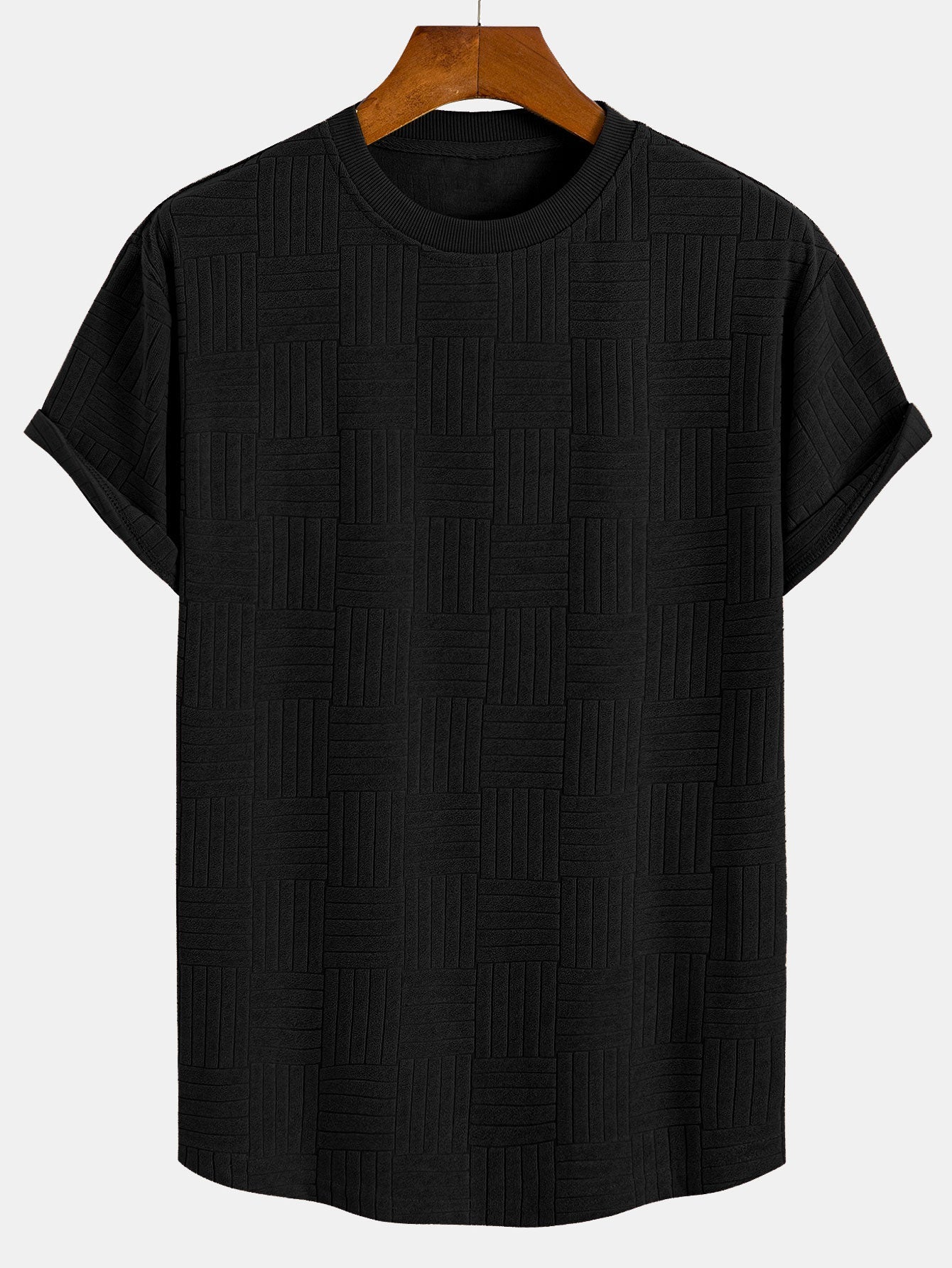 Edilberto® | Striped Towelling Texture Arc Hem T-Shirt & Shorts - Image 7