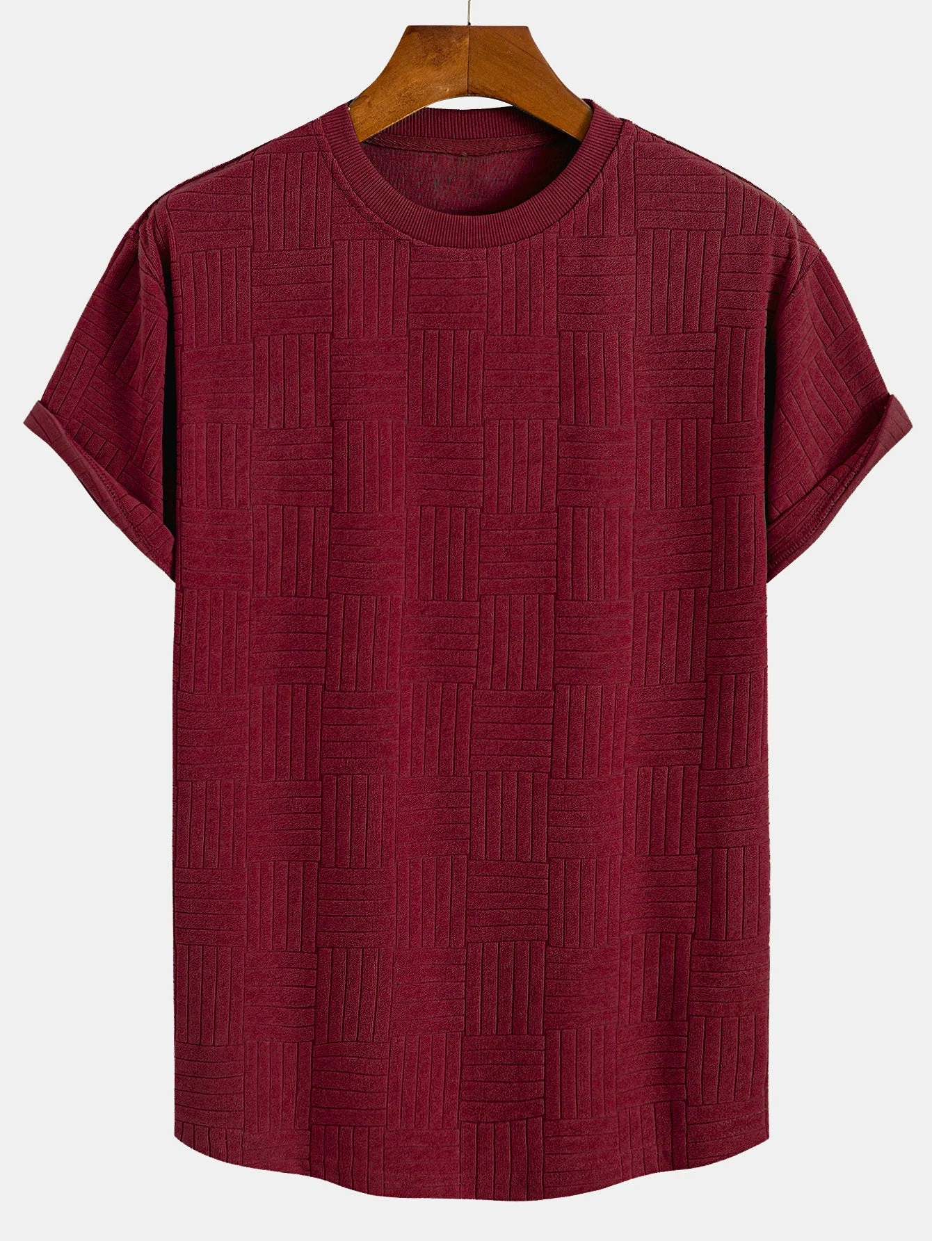 Edilberto® | Striped Towelling Texture Arc Hem T-Shirt & Shorts - Image 9