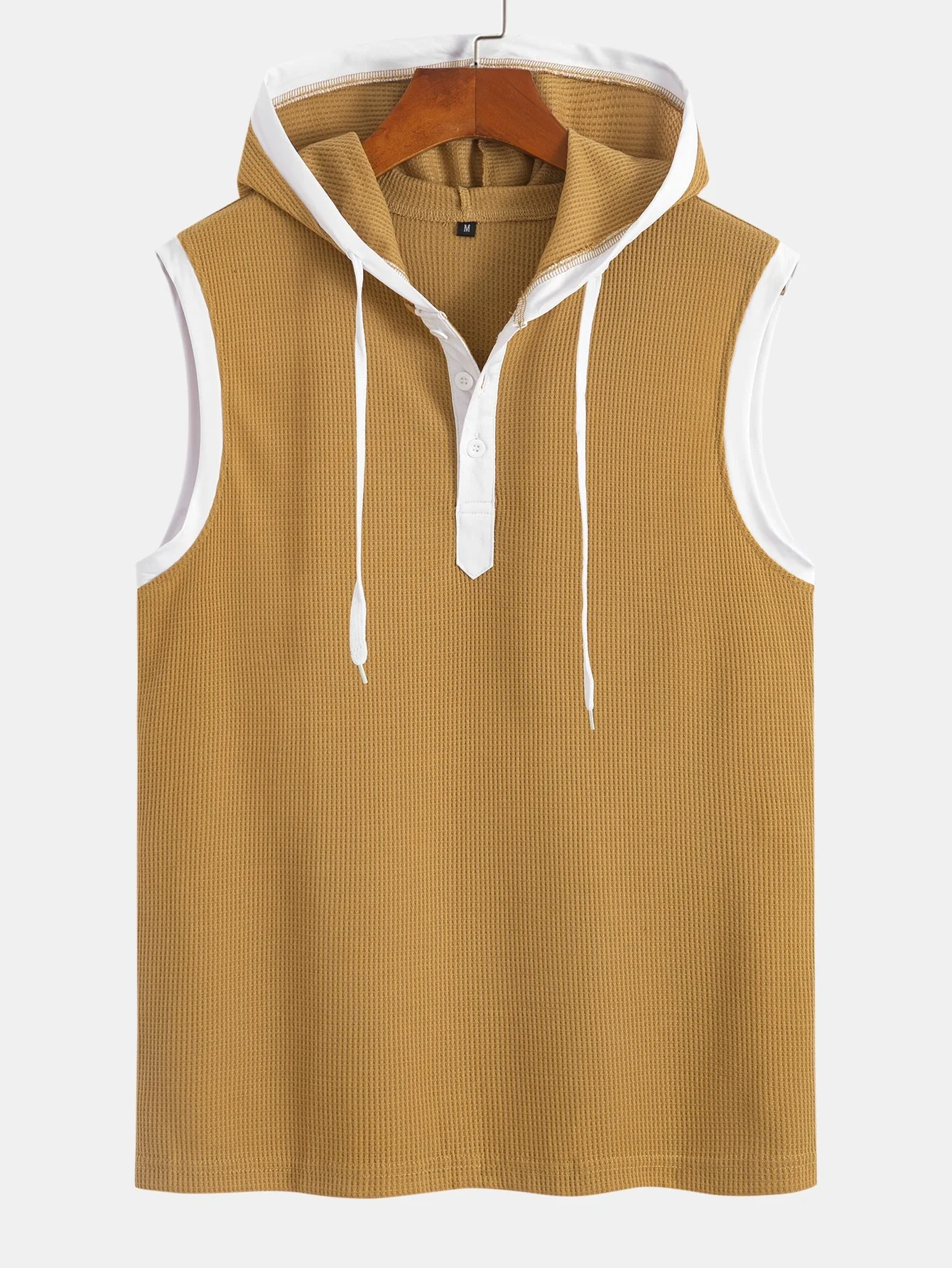 Edmundo® | Contrast Waffle Half Open Hooded Vest - Image 13