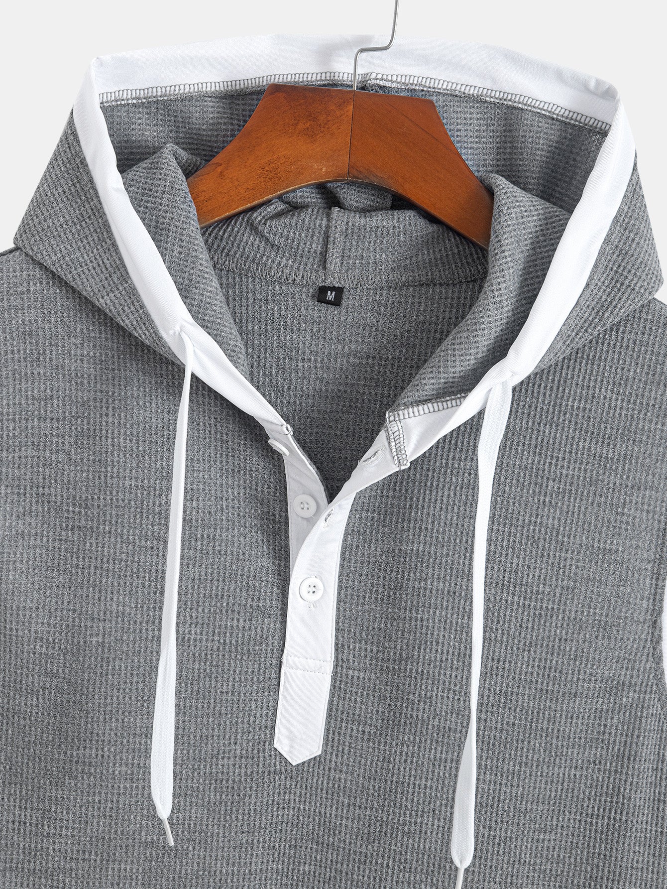 Edmundo® | Contrast Waffle Half Open Hooded Vest - Image 15