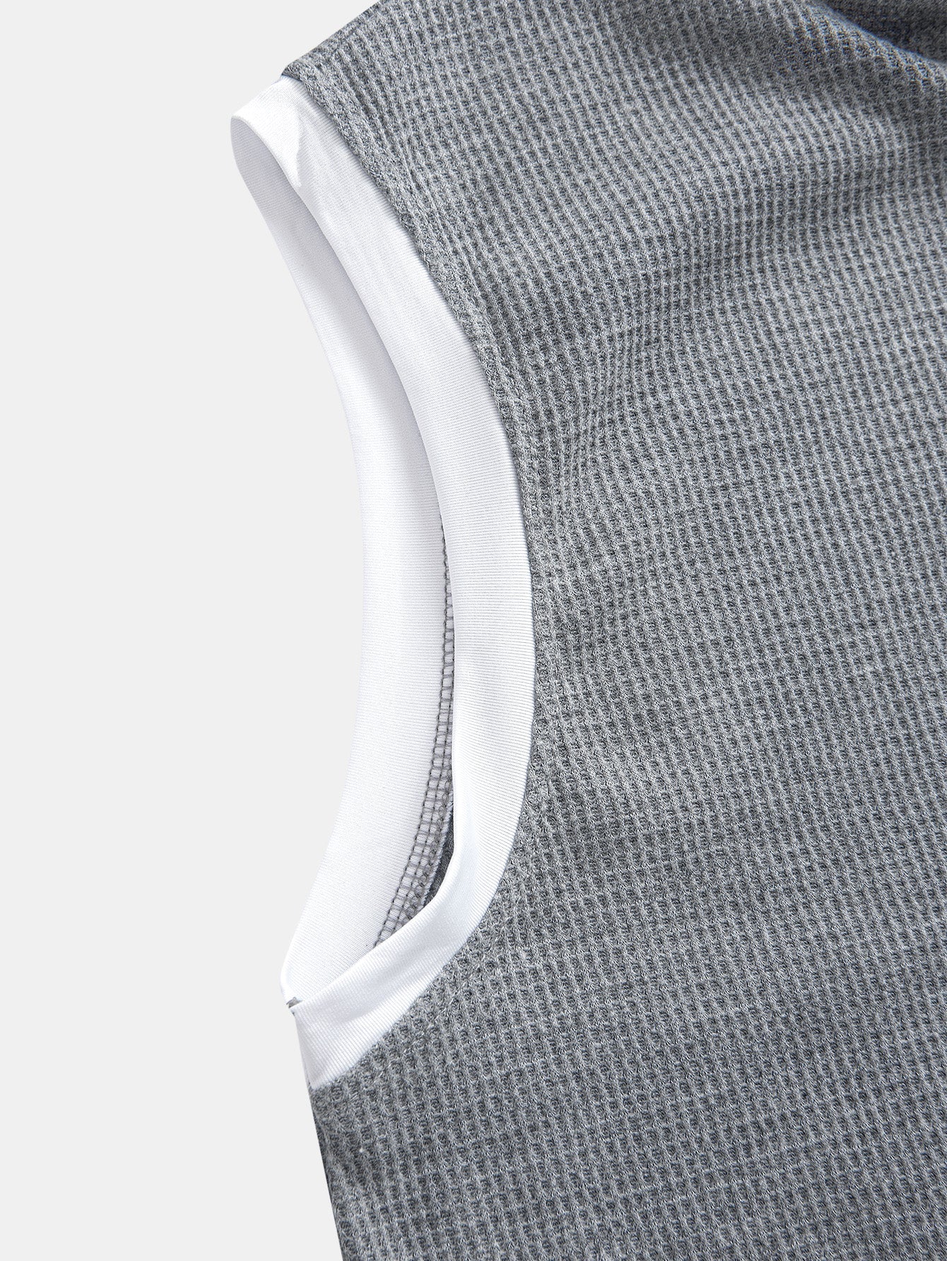 Edmundo® | Contrast Waffle Half Open Hooded Vest - Image 16