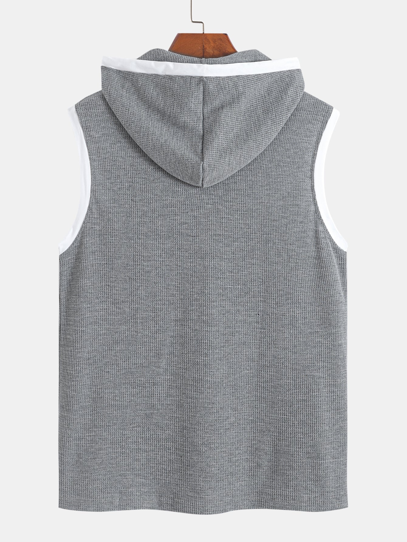 Edmundo® | Contrast Waffle Half Open Hooded Vest - Image 2