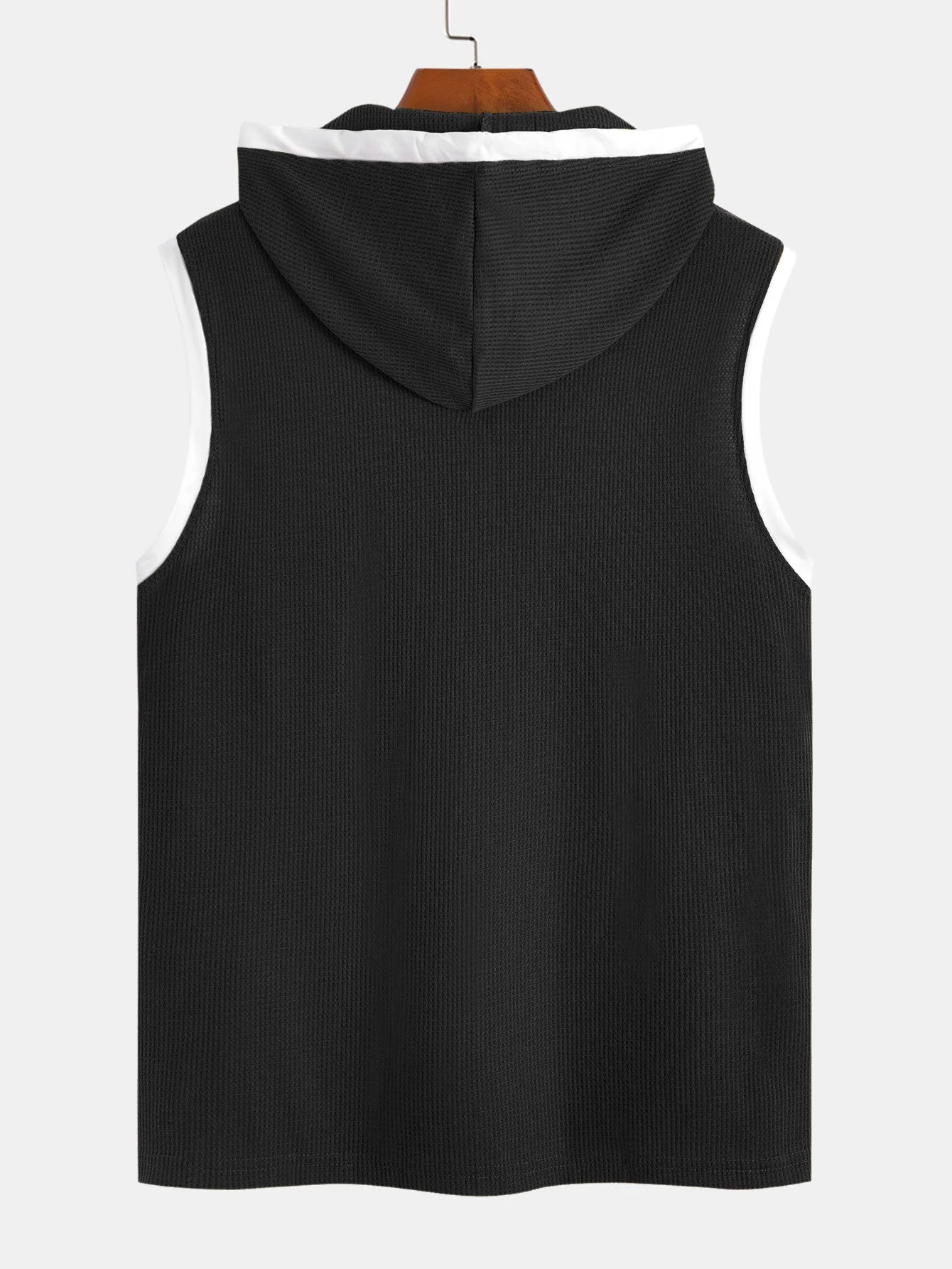 Edmundo® | Contrast Waffle Half Open Hooded Vest - Image 4