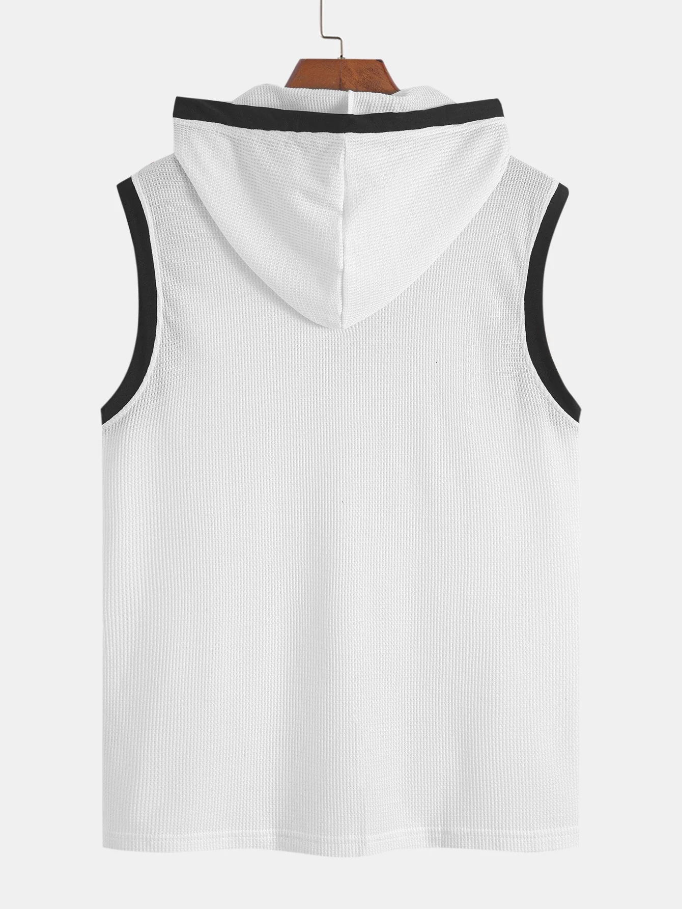 Edmundo® | Contrast Waffle Half Open Hooded Vest - Image 5