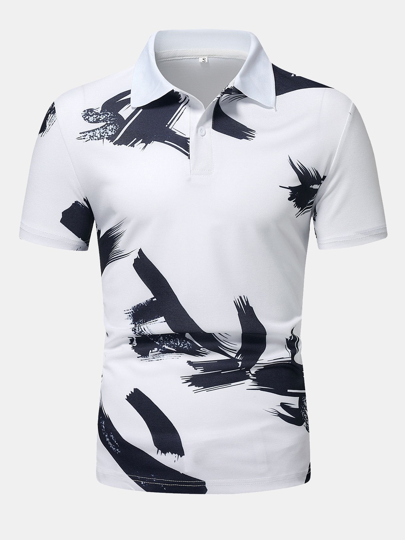 Eduardo® | Brushstroke Print Polo Shirt