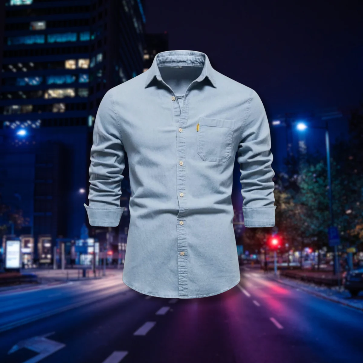 Eduardo® | Fashionable Slim Fit Denim Shirt - Image 3