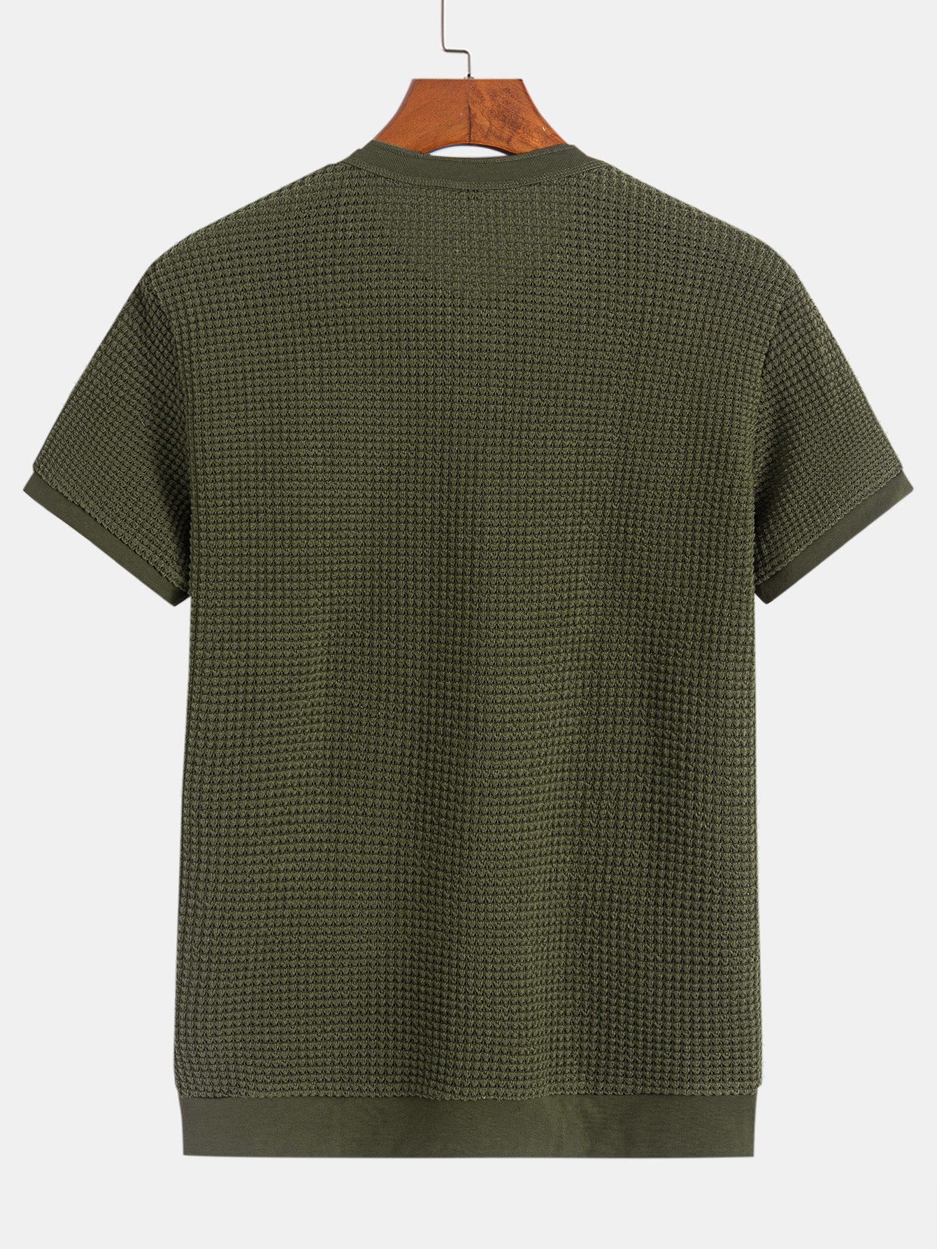 Eduardo® | Henley Neck Textured Ribbed Hem T-Shirt - Image 2