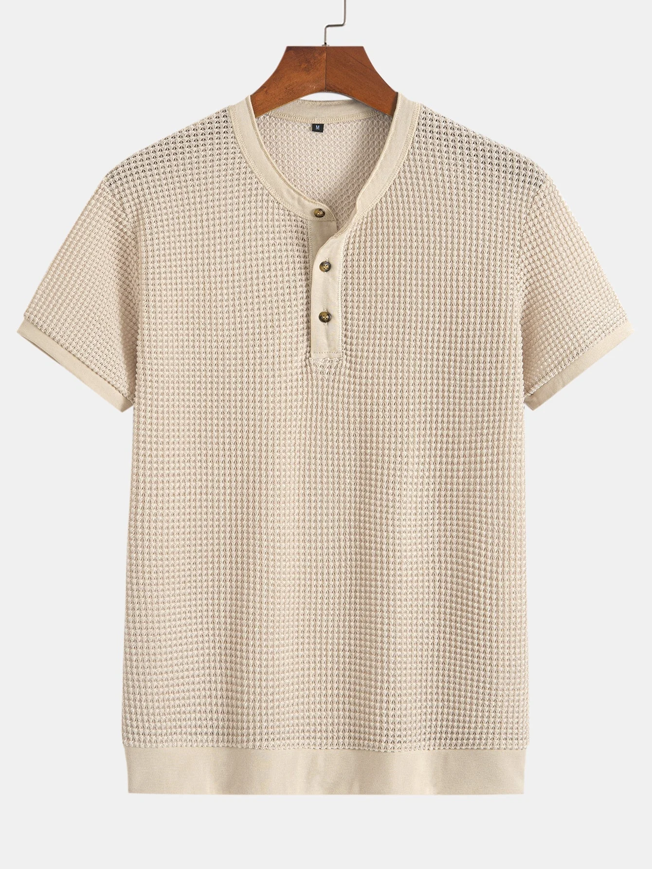 Eduardo® | Henley Neck Textured Ribbed Hem T-Shirt - Image 4