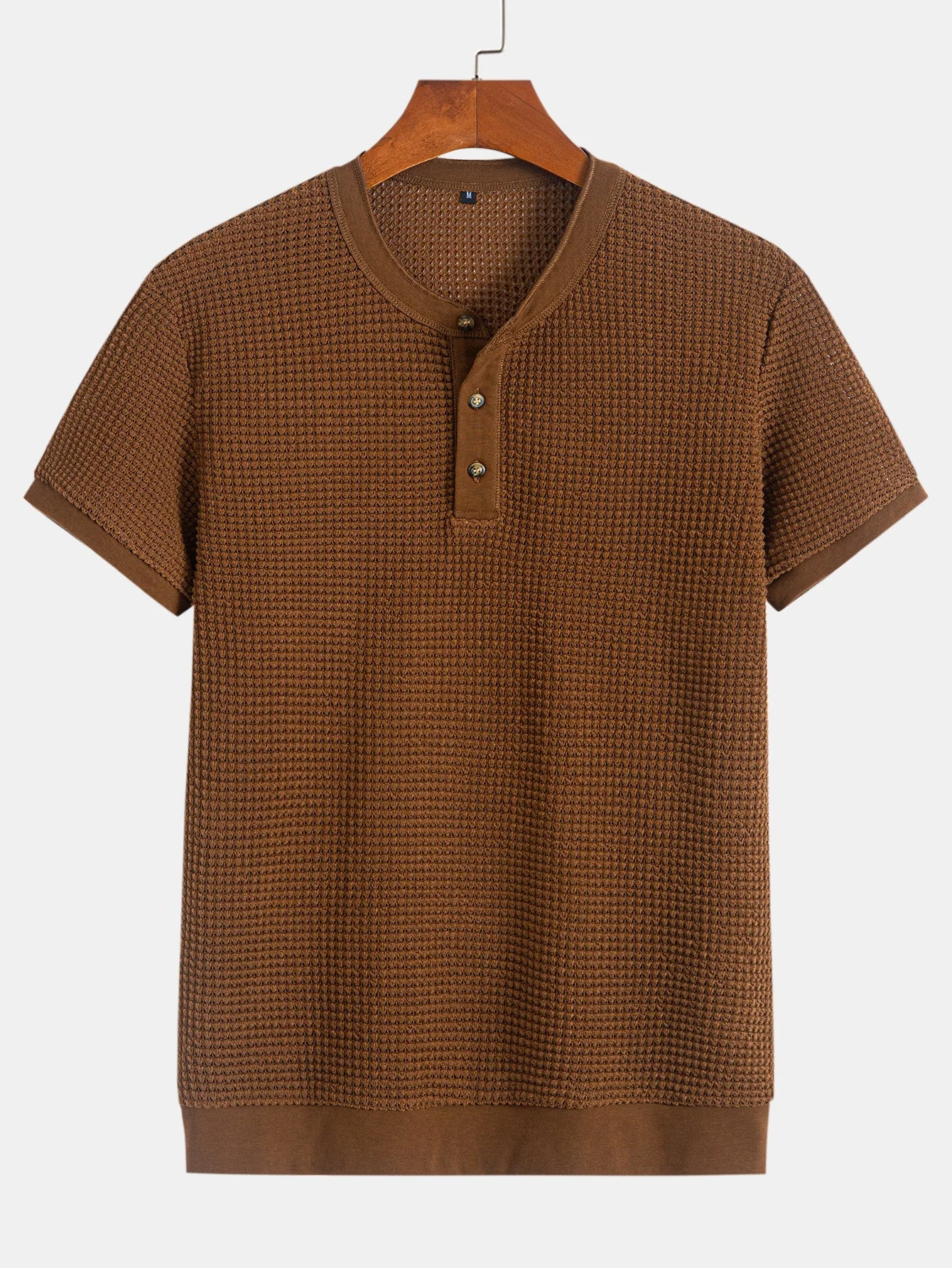 Eduardo® | Henley Neck Textured Ribbed Hem T-Shirt - Image 5