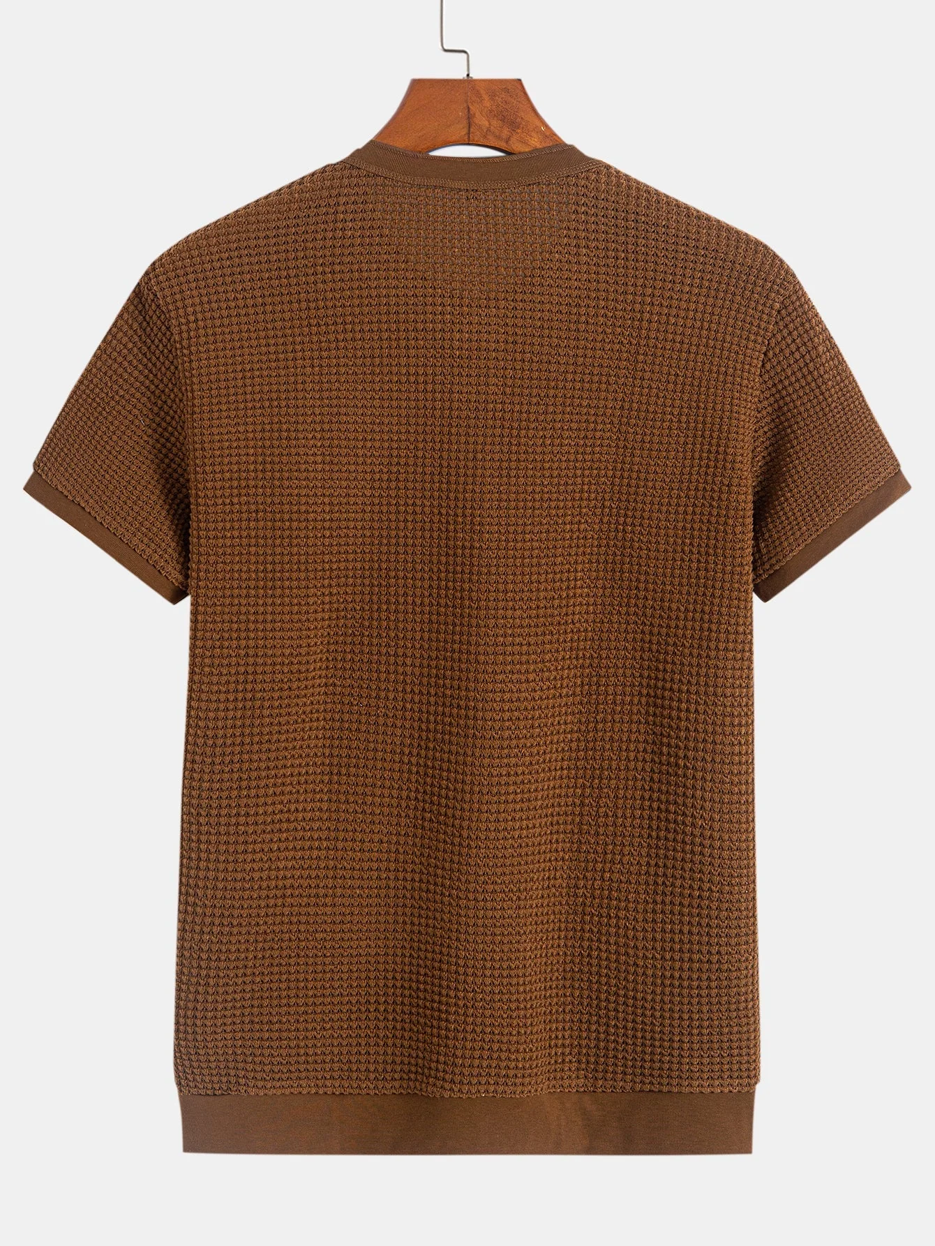 Eduardo® | Henley Neck Textured Ribbed Hem T-Shirt - Image 6