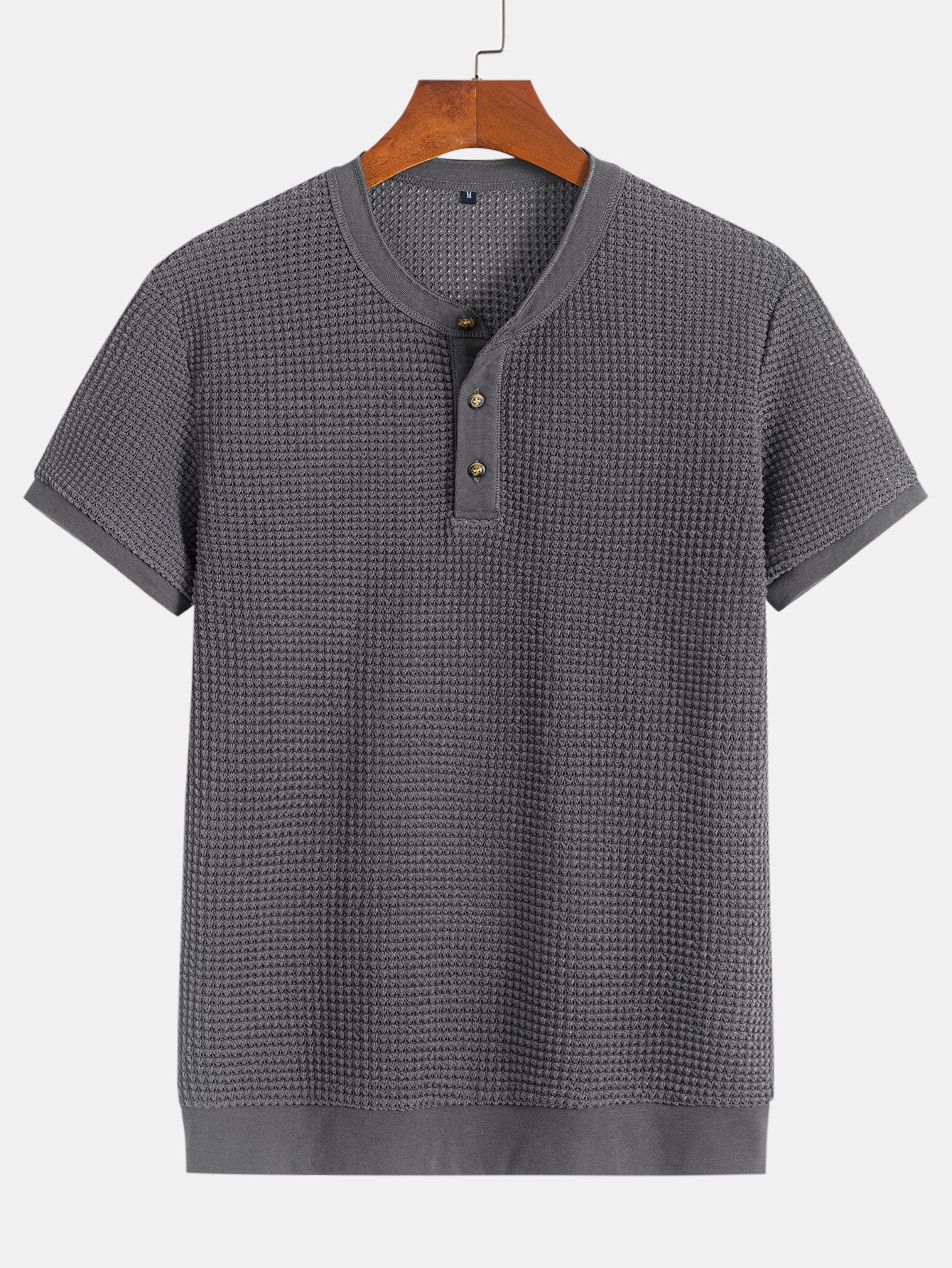 Eduardo® | Henley Neck Textured Ribbed Hem T-Shirt - Image 7